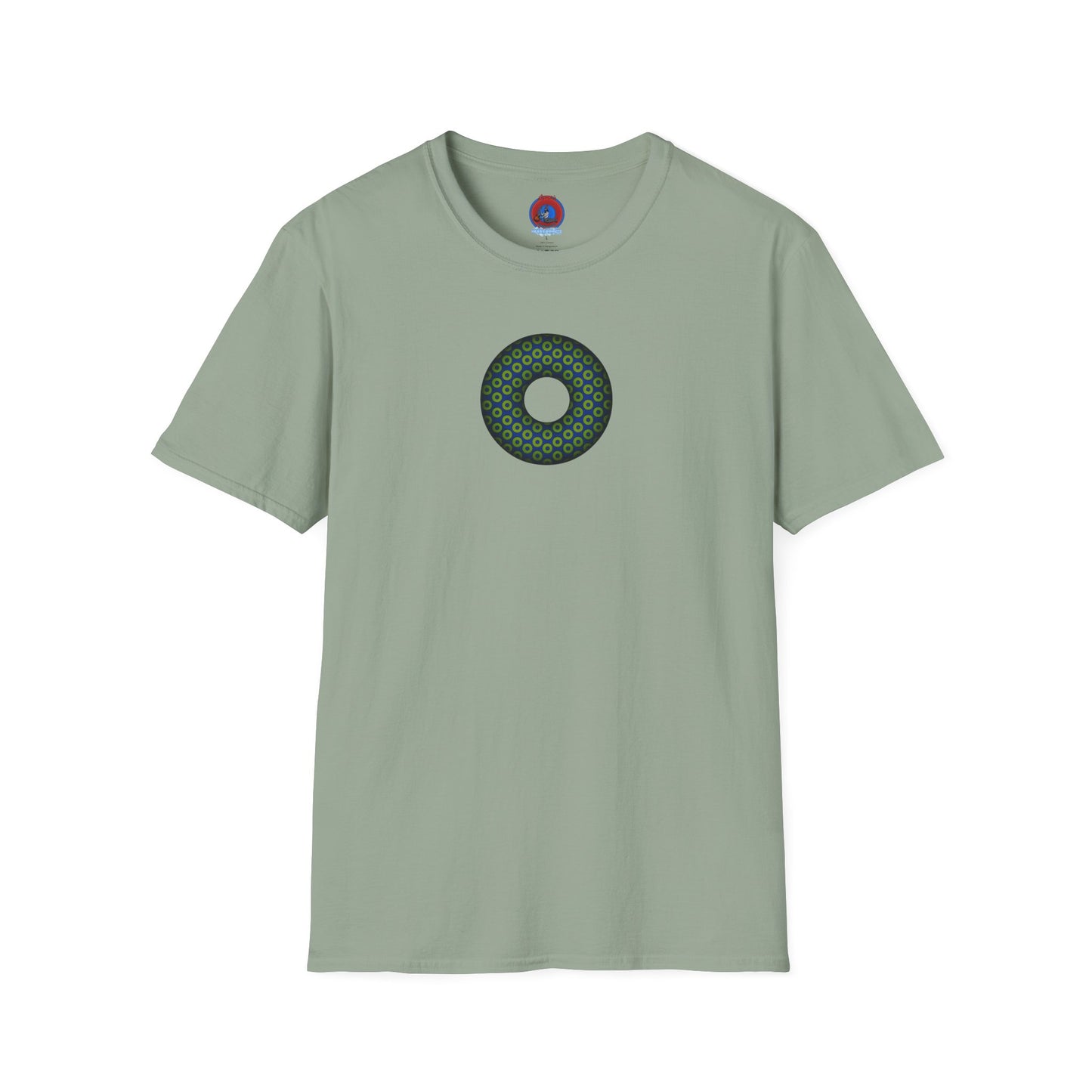 Plain Donuts/Unisex Soft-Style - "Plain Paradoxical Grided Donuts" - lime/dark blue donuts