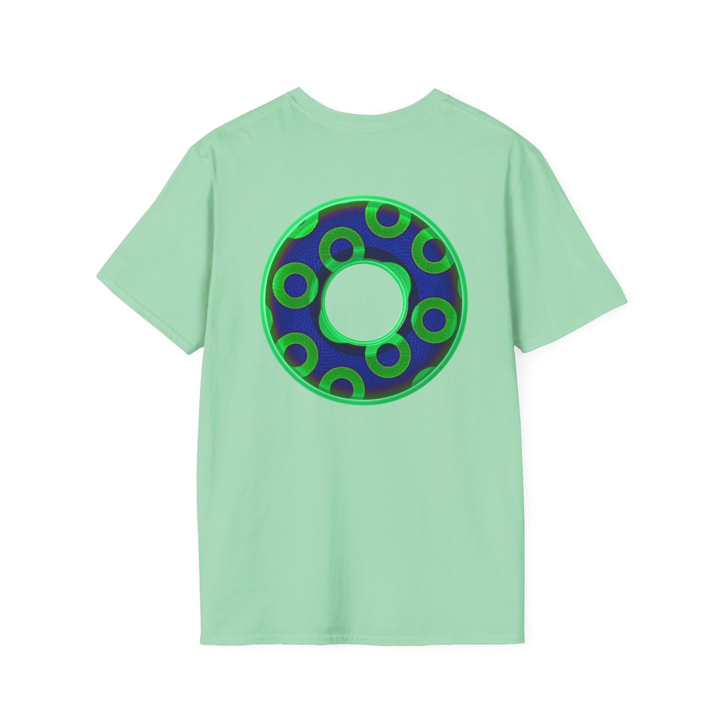 Plain Donuts/Unisex Soft-Style - "Plain Rustic Paradoxical Donuts" - light green/dark blue donuts