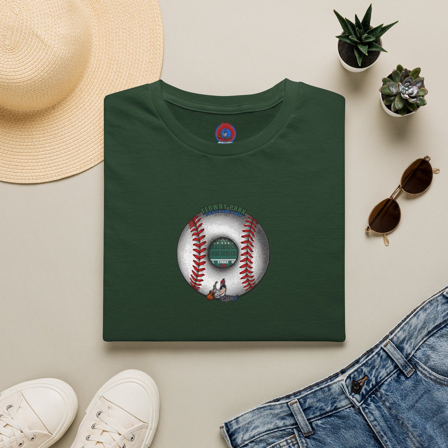 Classic Donut Tee - Unisex Soft-Style - "Phenway Ballpark Donuts" - white/red major league donut - variant 6