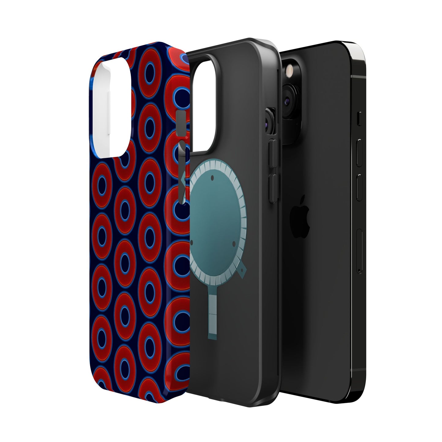 Copy of Magnetic Tough Donut Case - red vivid donut print w/midnight blue background