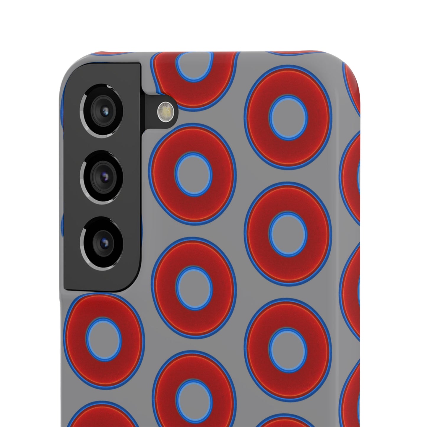 Donut Snap Case - red vivid donut print w/gray background