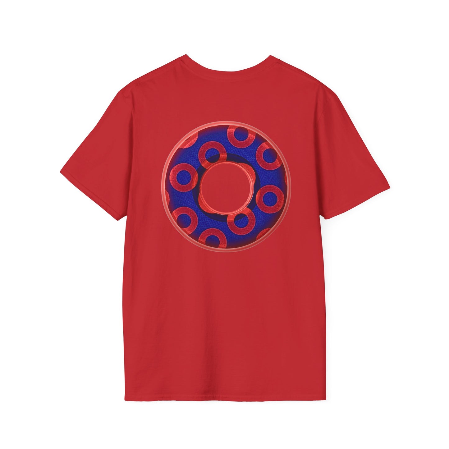 Plain Donuts/Unisex Soft-Style - "Plain Rustic Paradoxical Donuts" - red/ blue donuts