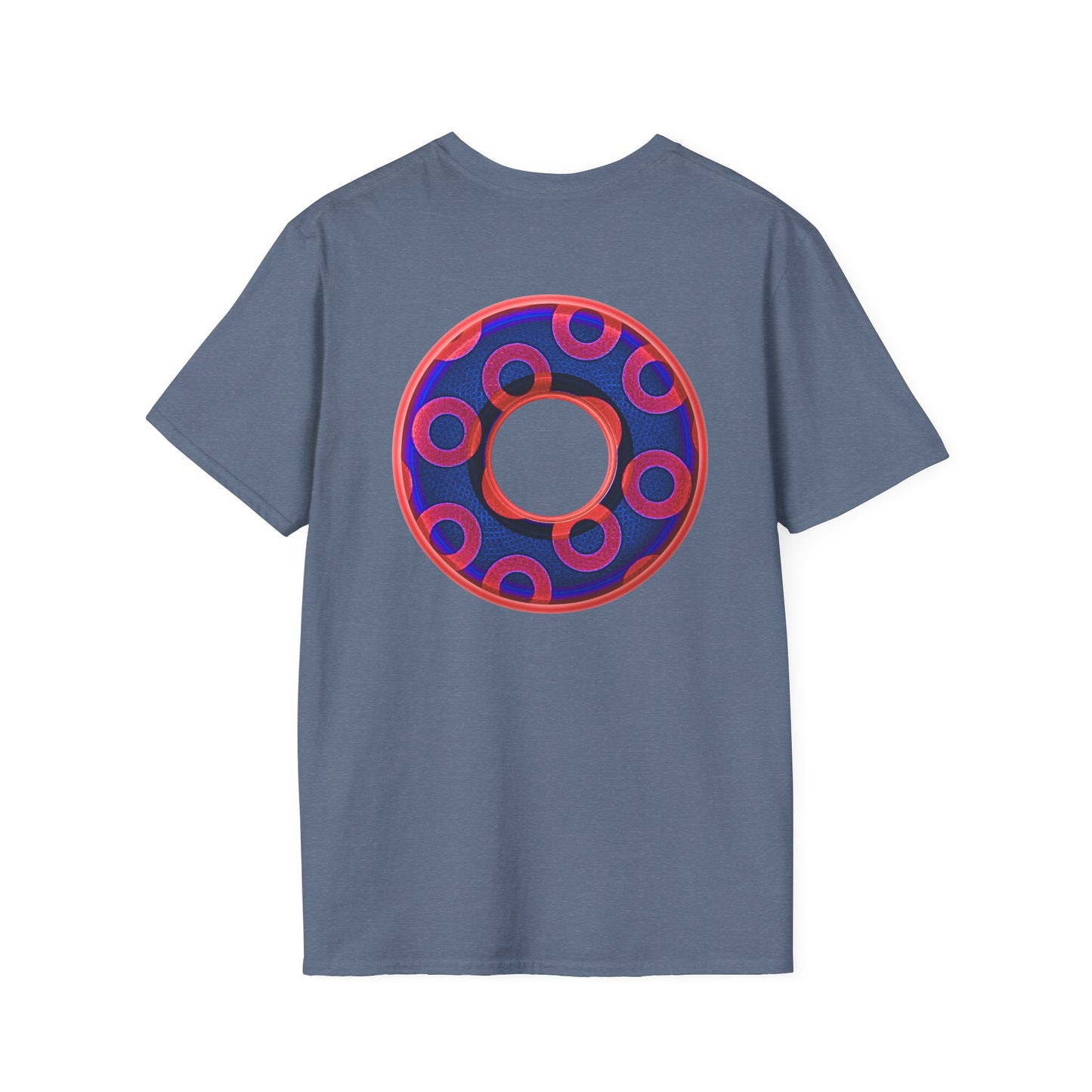 Plain Donuts/Unisex Soft-Style - "Plain Rustic Paradoxical Donuts" - red/dark royal blue donuts