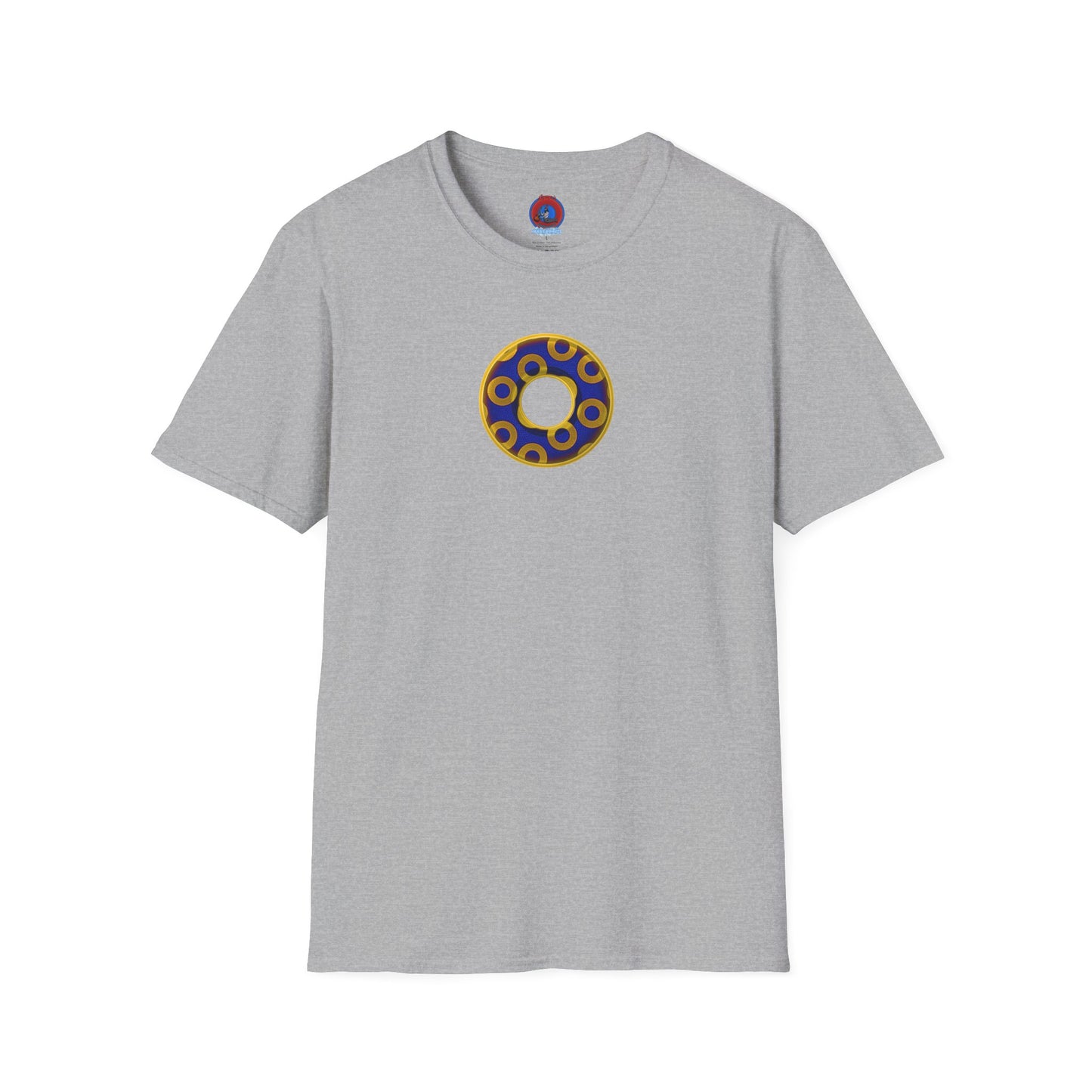 Plain Donuts/Unisex Soft-Style - "Plain Rustic Paradoxical Donuts" - yellow/dark blue donuts