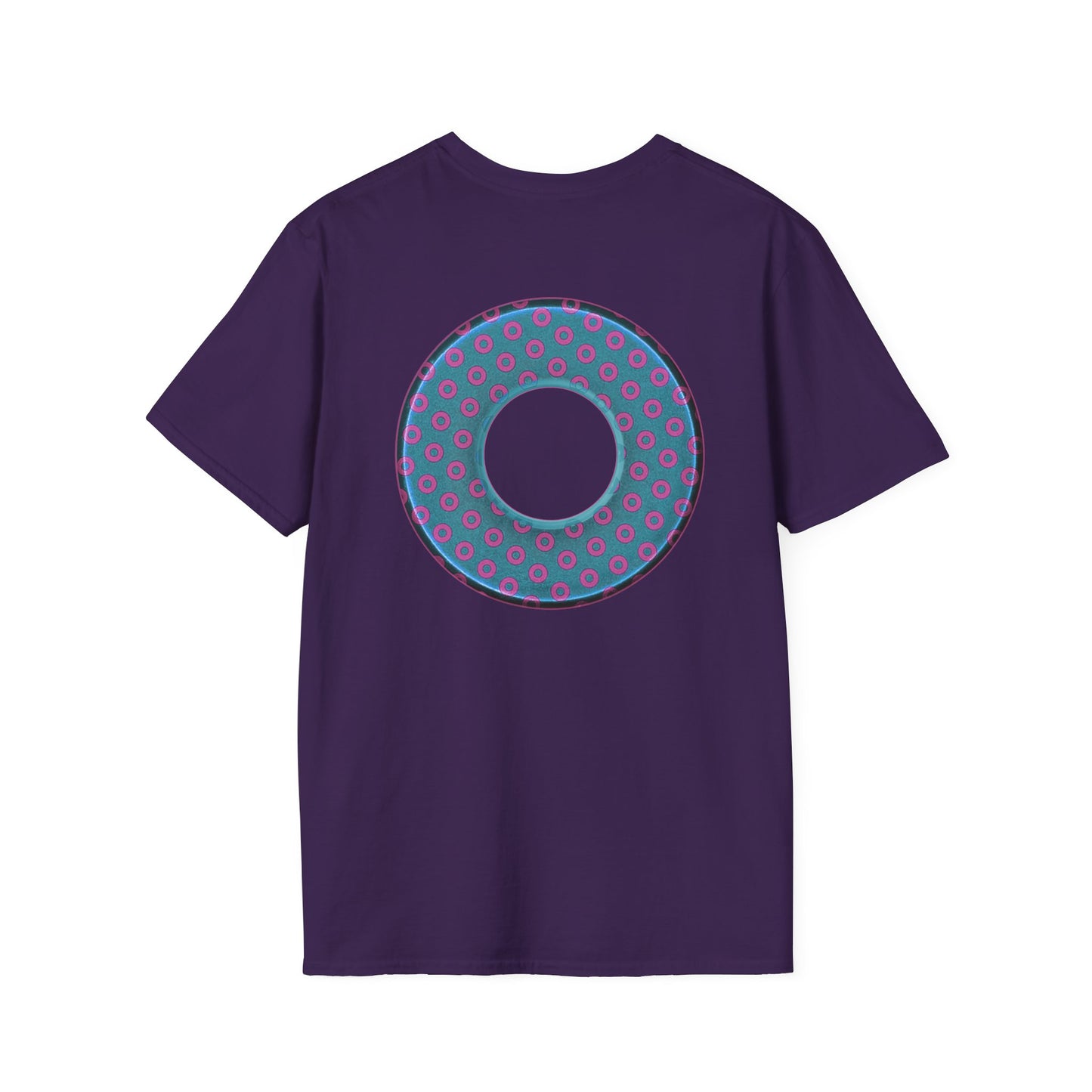 Plain Donuts/Unisex Soft-Style - "Plain Electric Paradoxical Donuts" - light blue/magenta donuts