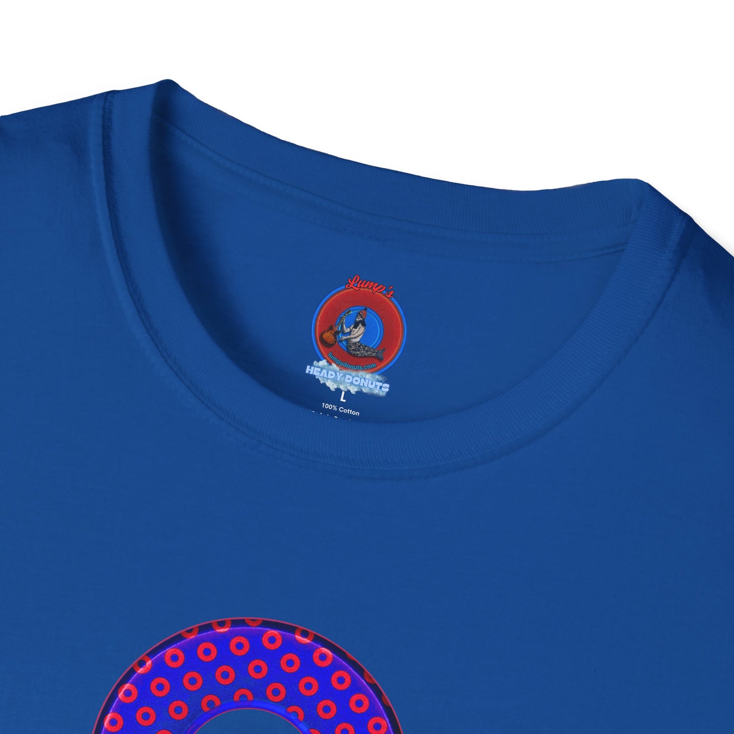 Plain Donuts/Unisex Soft-Style - "Plain Electric Paradoxical Donuts" - dark royal blue/red donuts