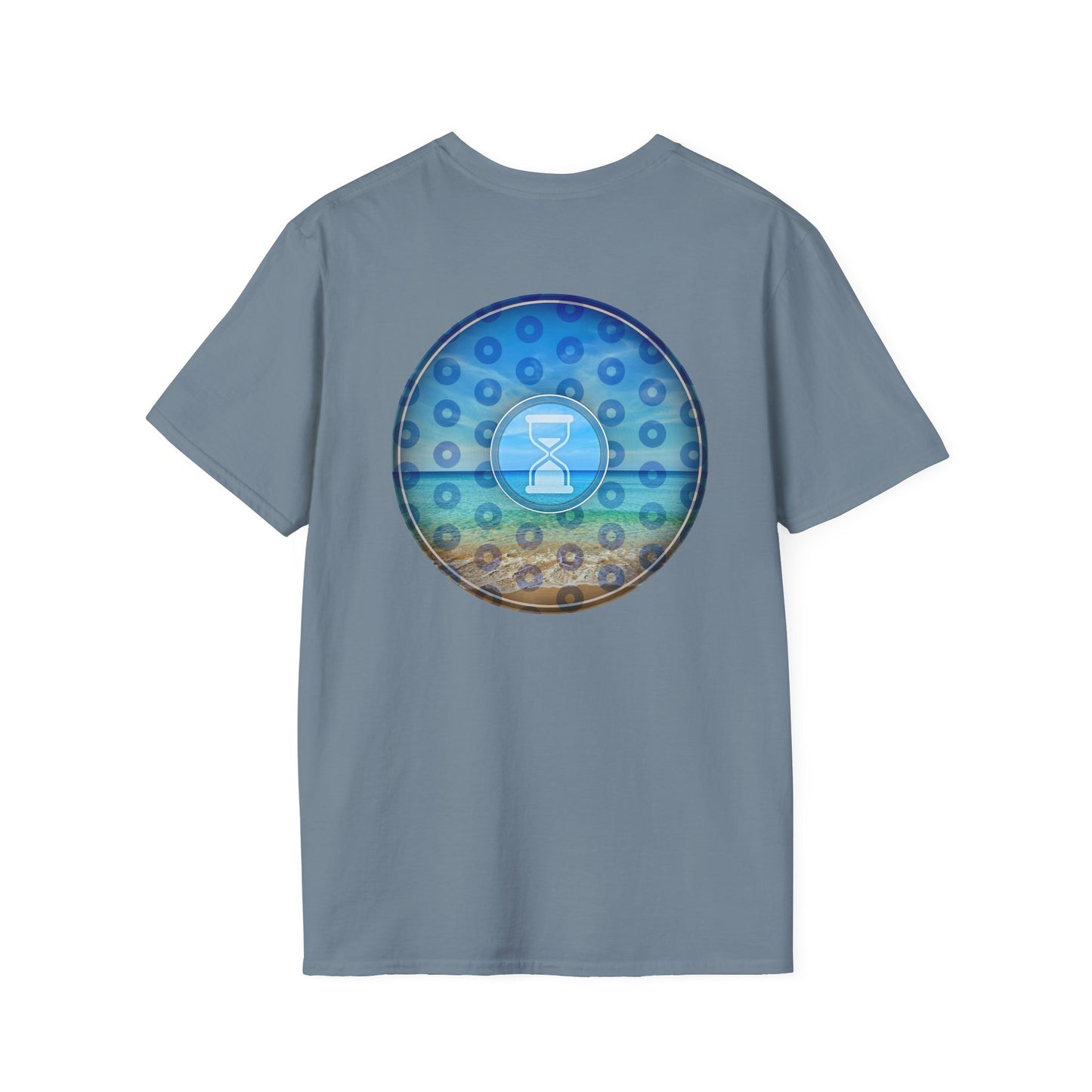 Classic Donut Tee - Unisex Soft-Style - "Still Loading Sand" - vivid blue paradoxical pic donut - variant 2