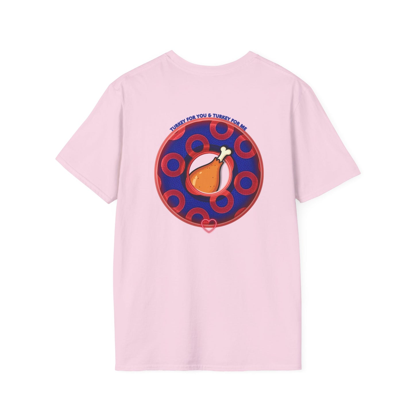 Classic Donut Tee - Unisex Soft-Style - "Turducken Donut Madness" - blue/red rustic paradox donut - holiday edition