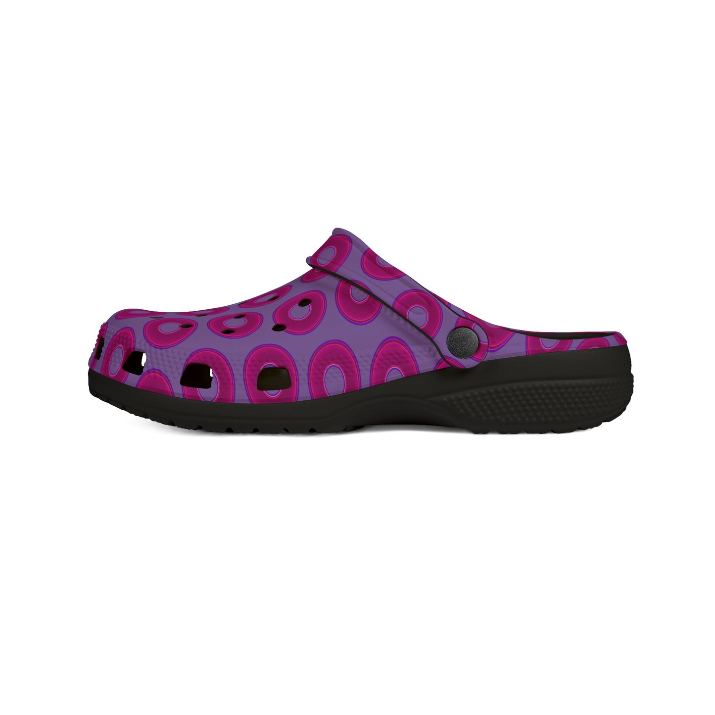 Spatchcocks - donut slip-on shoes - vivid magenta donuts w/light purple background [unisex]