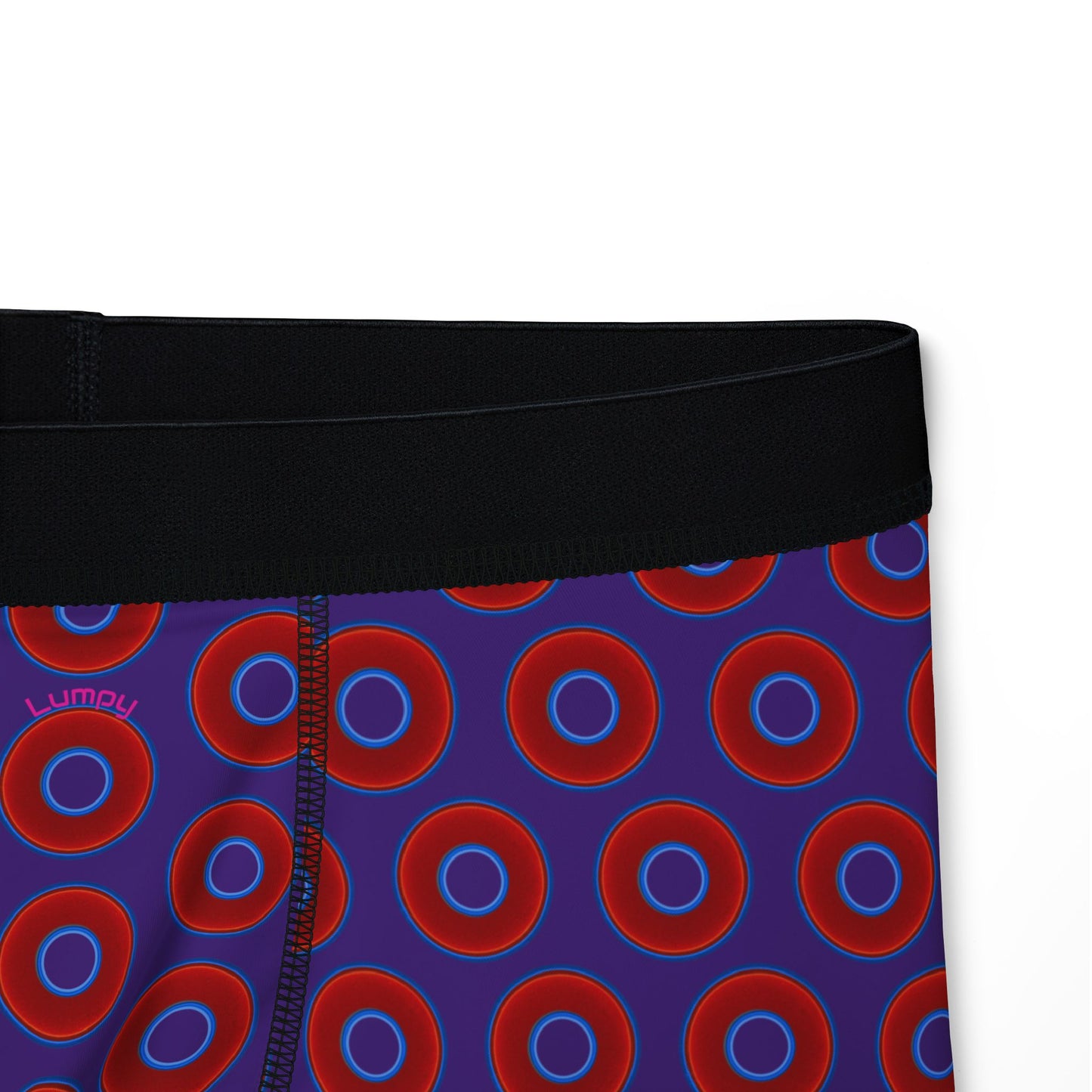 Men's Donut Boxers - red vivid donuts w/purple background
