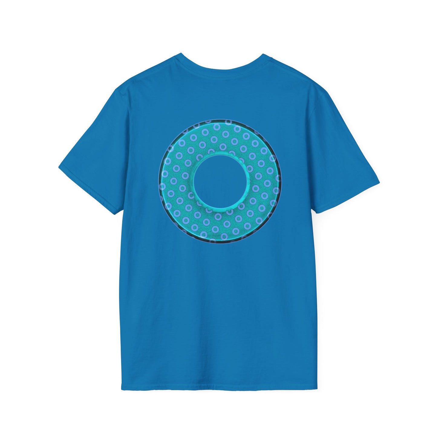 Plain Donuts/Unisex Soft-Style - "Plain Electric Paradoxical Donuts" - light teal/purple donuts