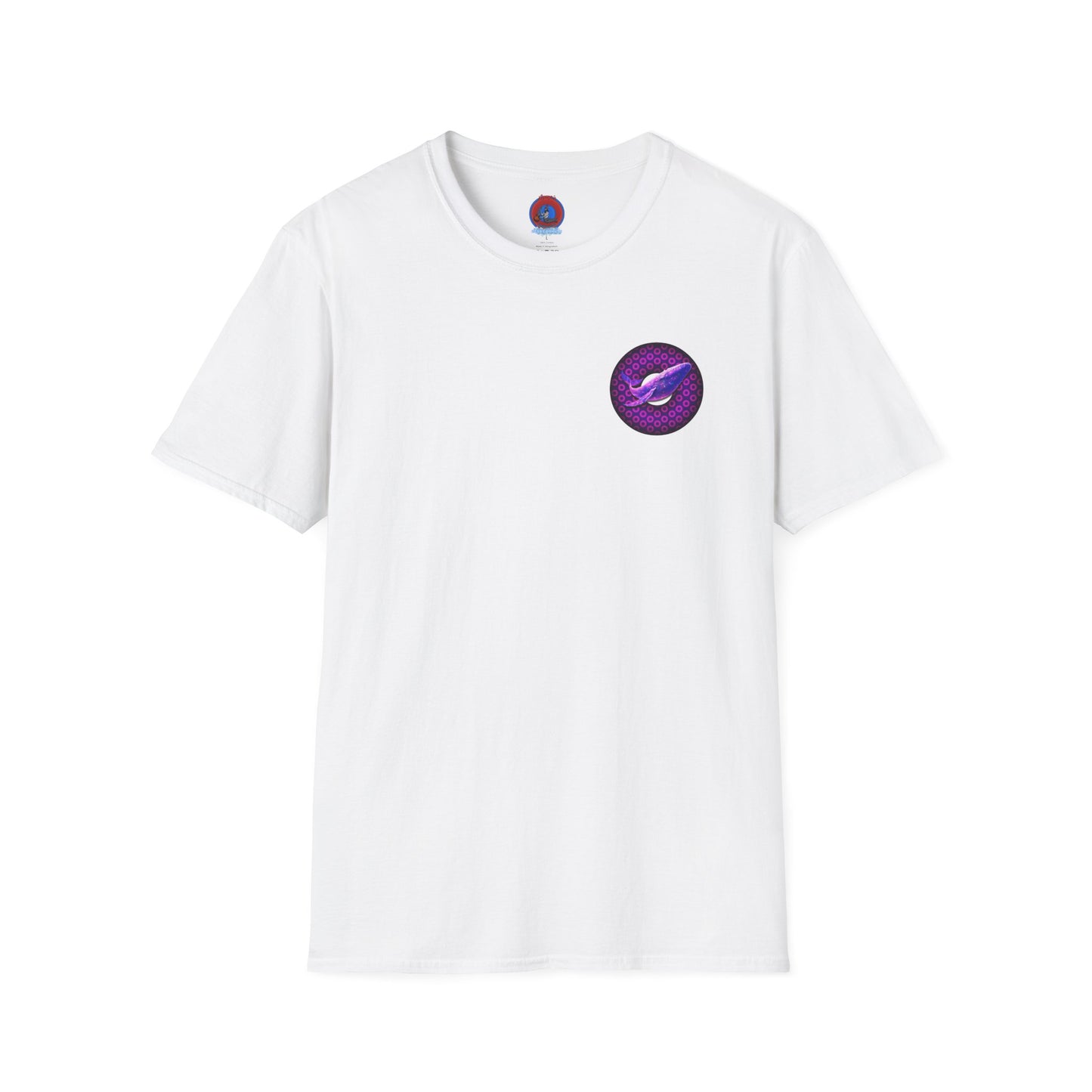 Classic Donut Tee - Unisex Soft-Style - "A Purple Humpback Whale of a Good Time" - variant 1 - purple paradoxical donut