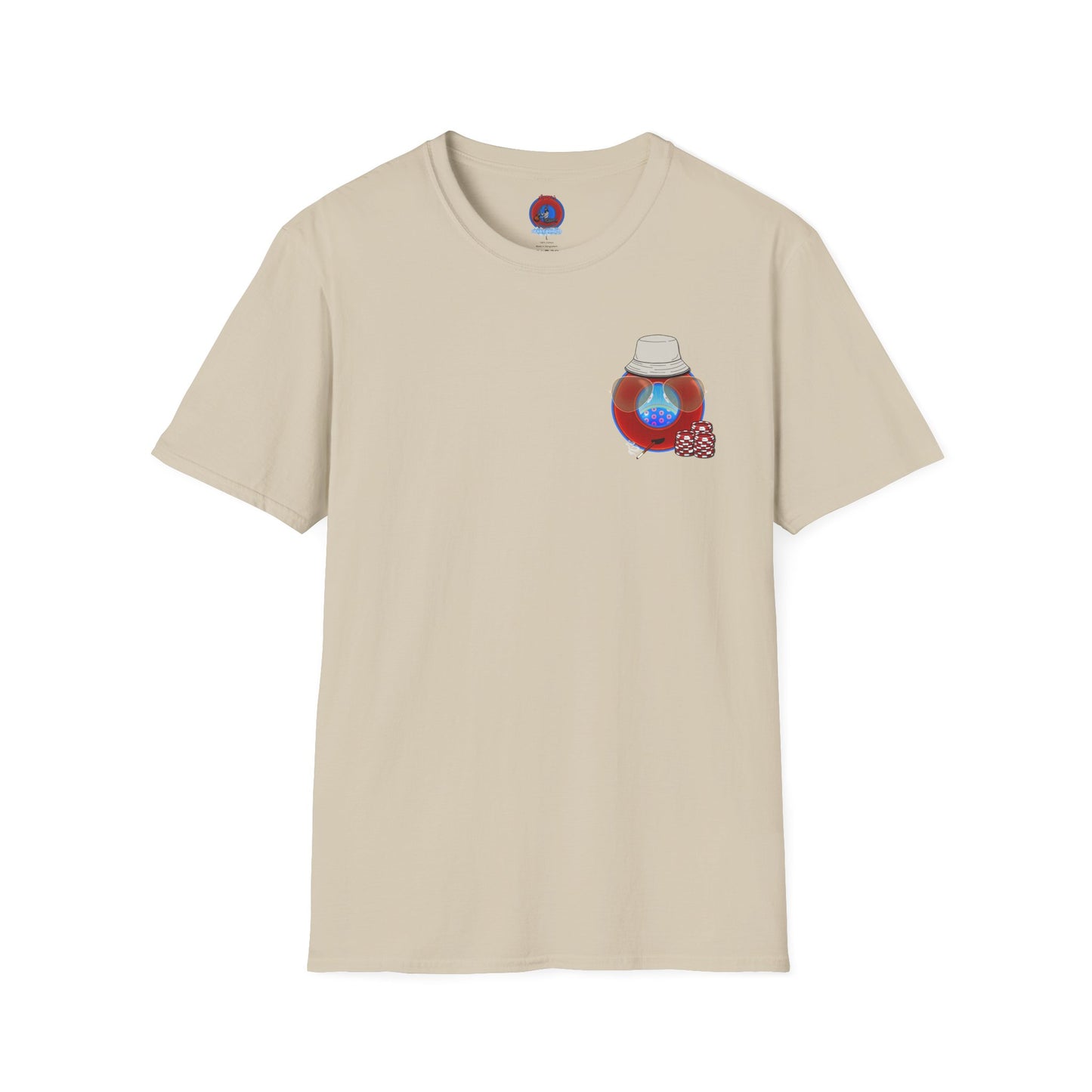 Classic Donut Tee - Unisex Soft-Style - "Gonzo Donut - Fear and Loathing in Gamehendge" - vivid red donut