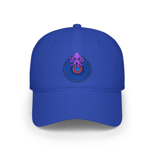 Lumpy Donut Baseball Cap - "Roger Moore's Donut" - variant 3 - vivid blue/red donut w/