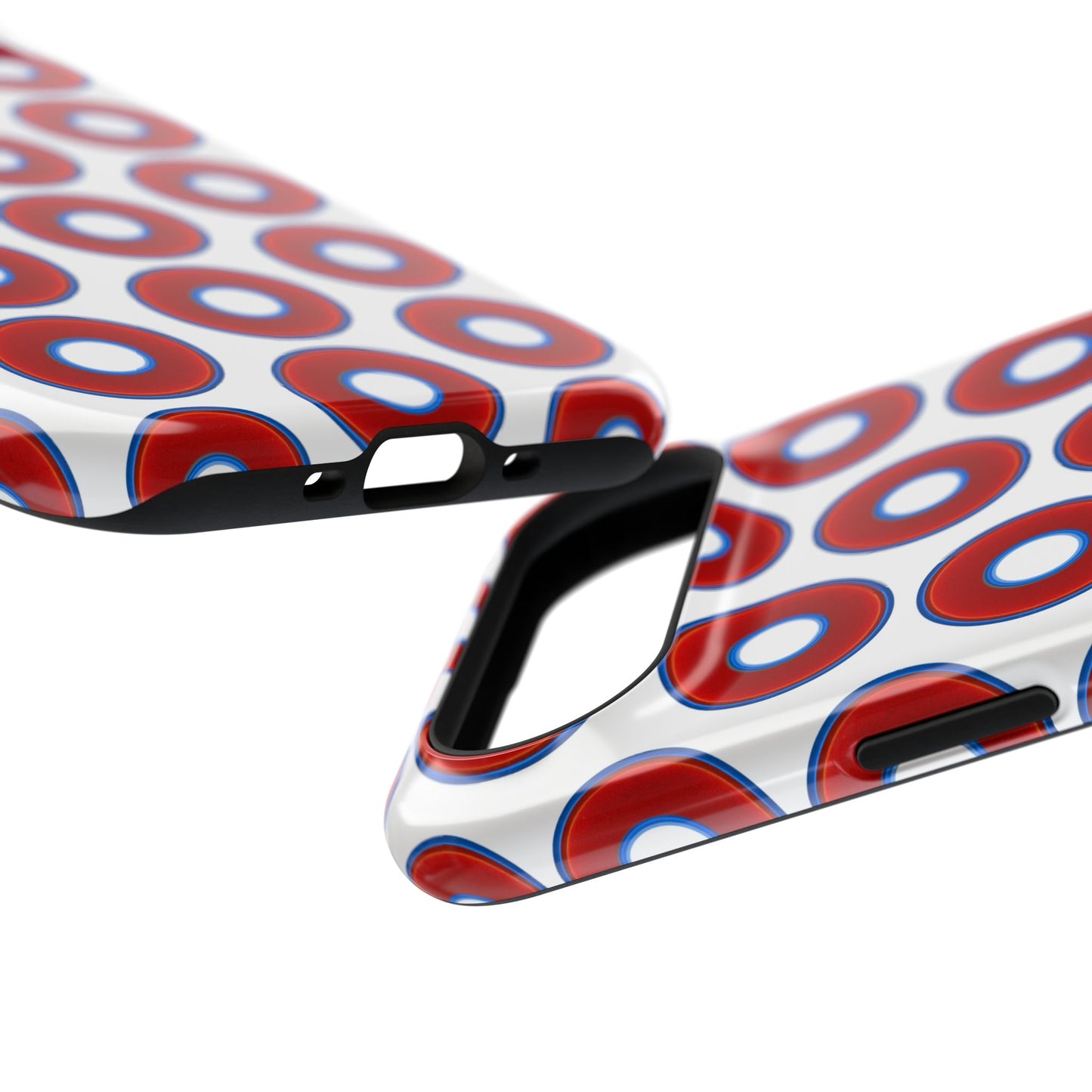 Impact-Resistant Lumpy Donut Case - red vivid donut print w/white background