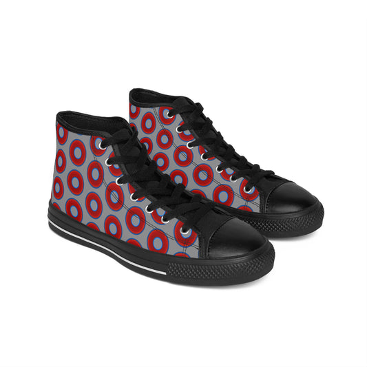 Cushiony Convectors - High Tops - red vivid donuts w/gray background