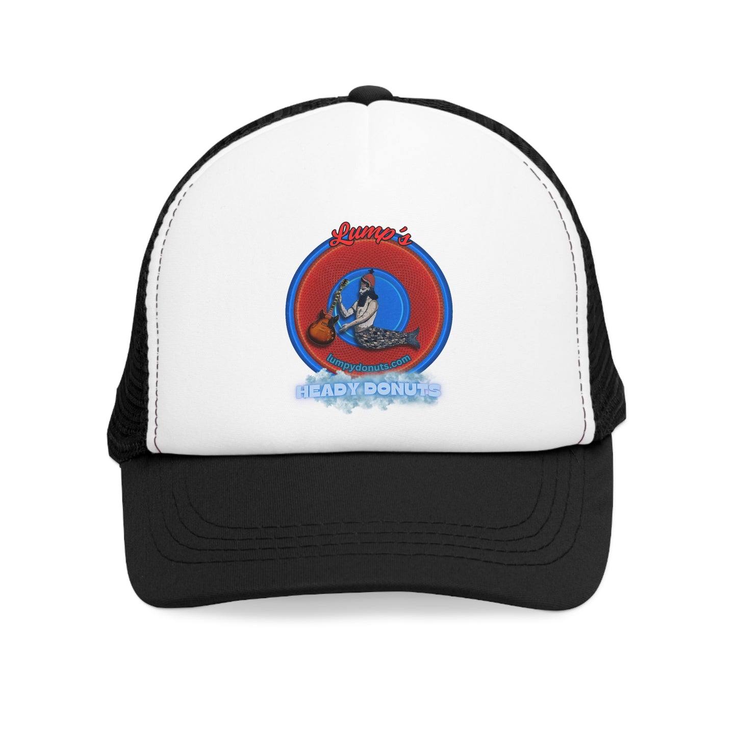 Lumpy Trucker Hat - "Lump the Lumpy Lumping Trucker" - logo - red donut