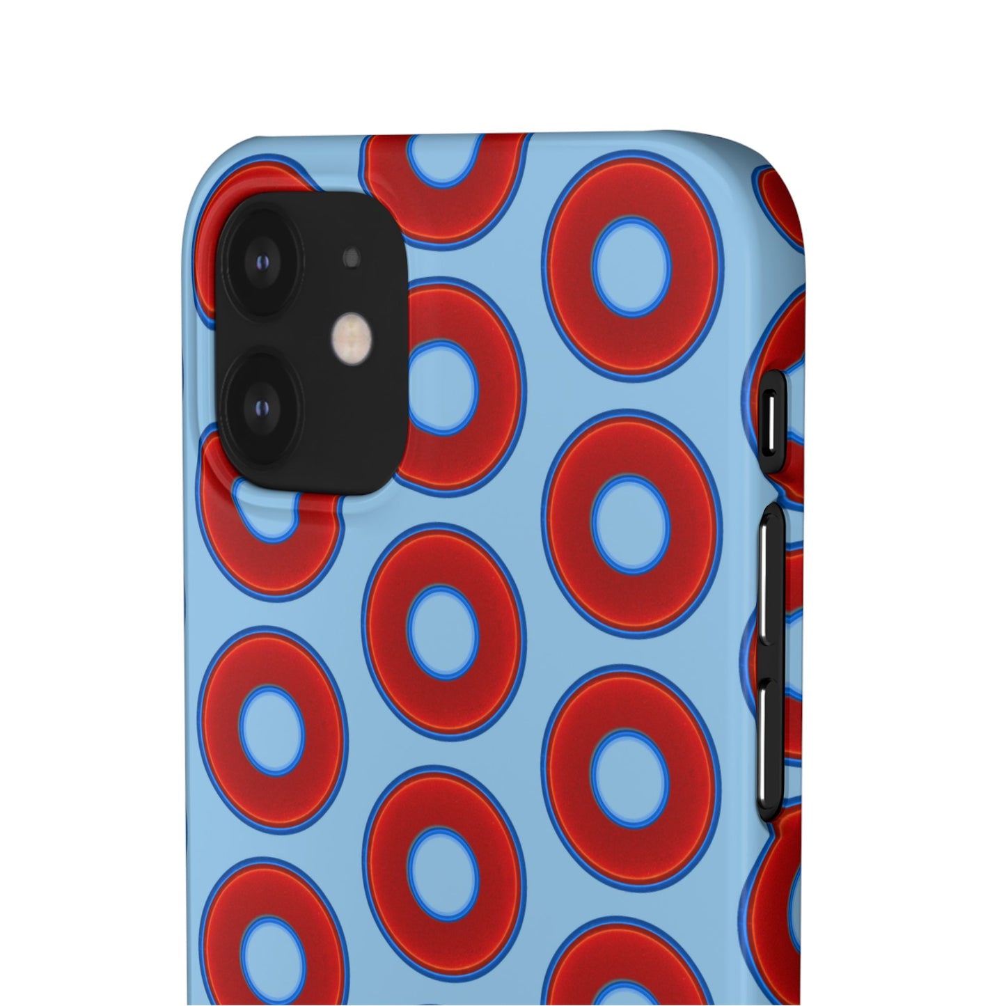 Lumpy Donut Snap Case - red vivid donut print w/sky blue background
