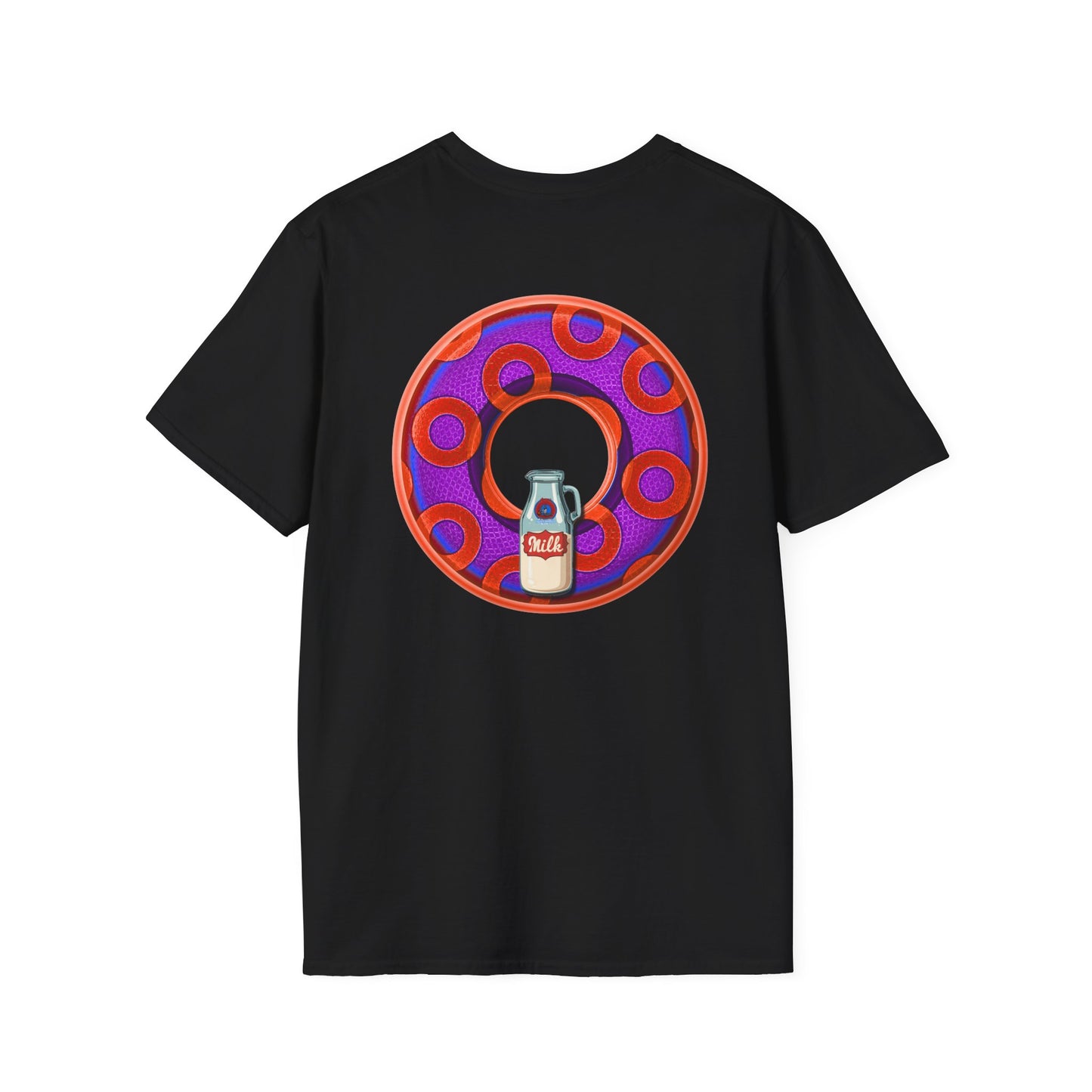 Classic Donut Tee - Unisex Soft-Style - "Wooked Cream - YEMSG Donut " -purple/red rustic paradox donut - variant 6