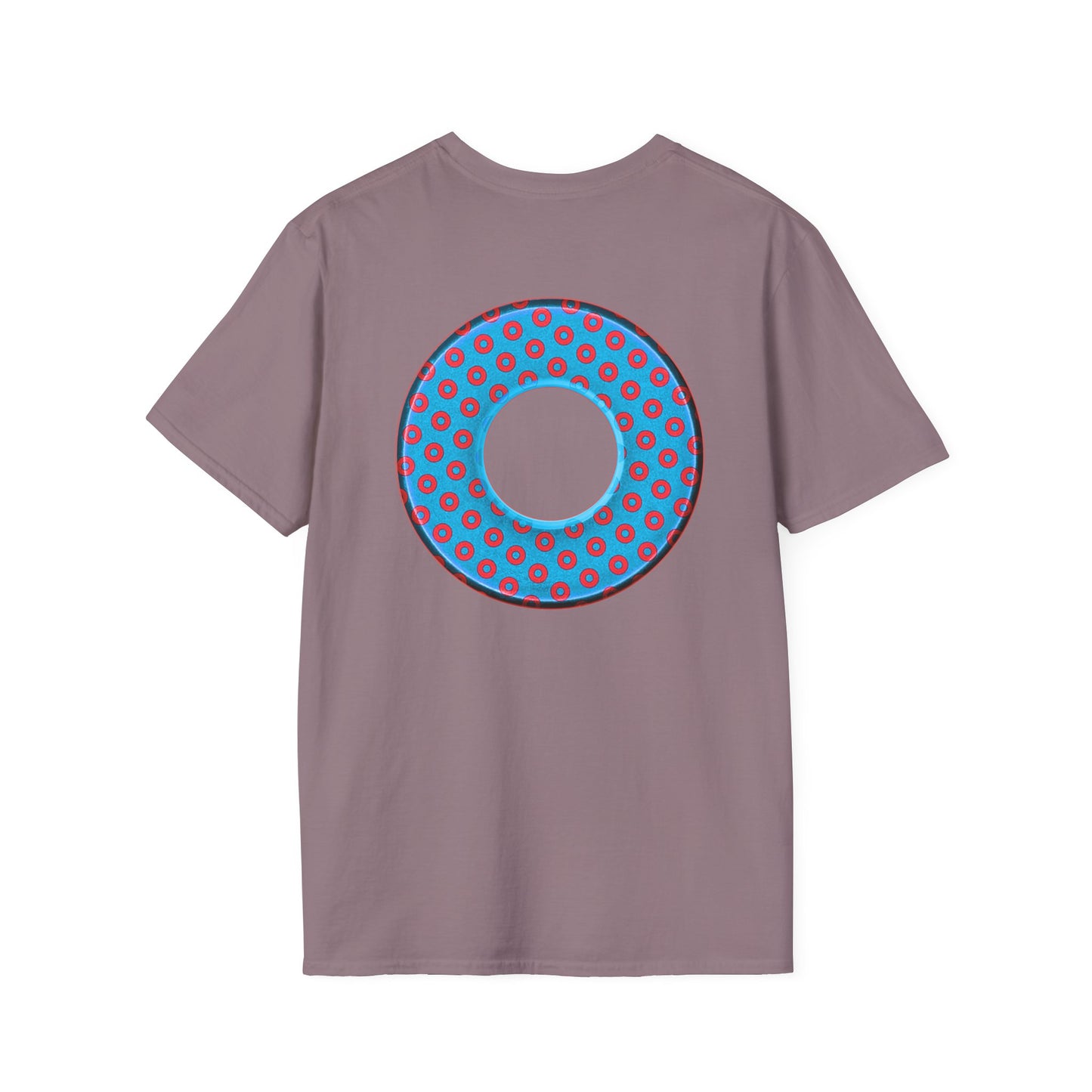 Plain Donuts/Unisex Soft-Style - "Plain Electric Paradoxical Donuts" - light blue/red donuts