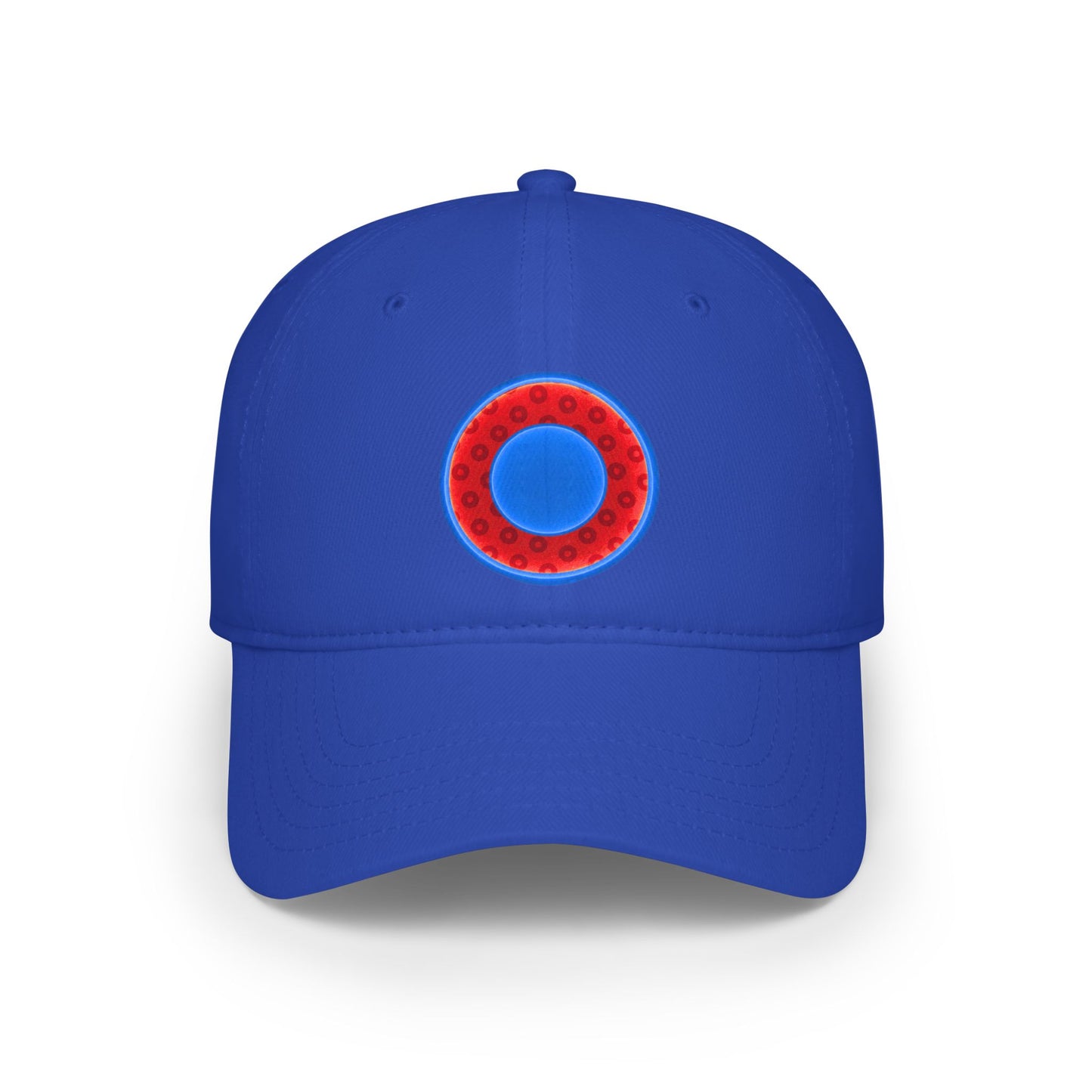 Lumpy Donut Baseball Cap - "Plain Paradoxical Wide Mouth Donut Cap" - paradoxical blue/red wide mouth donut w/ - variant 3