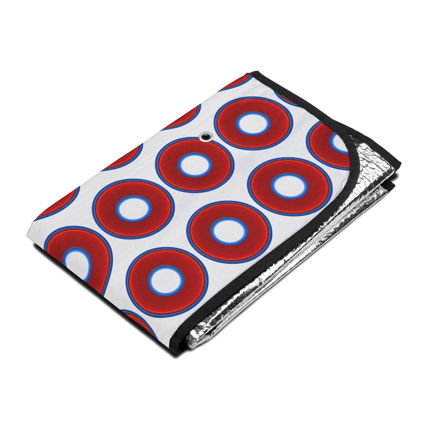 Automotive Donut Sun Shade - red vivid donuts w/white background