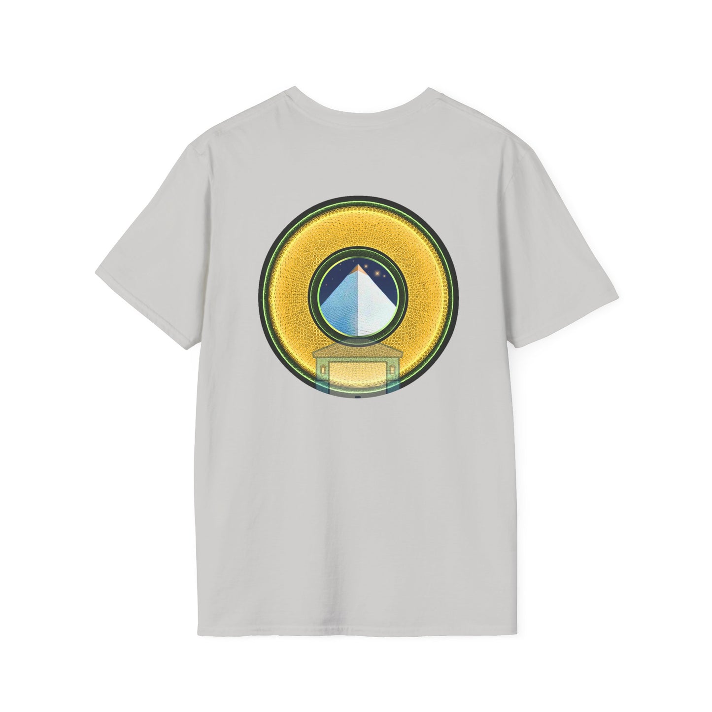 Classic Donut Tee - Unisex Soft-Style - "Limestone Donuts so Large" - variant 4 - golden donut w/garage
