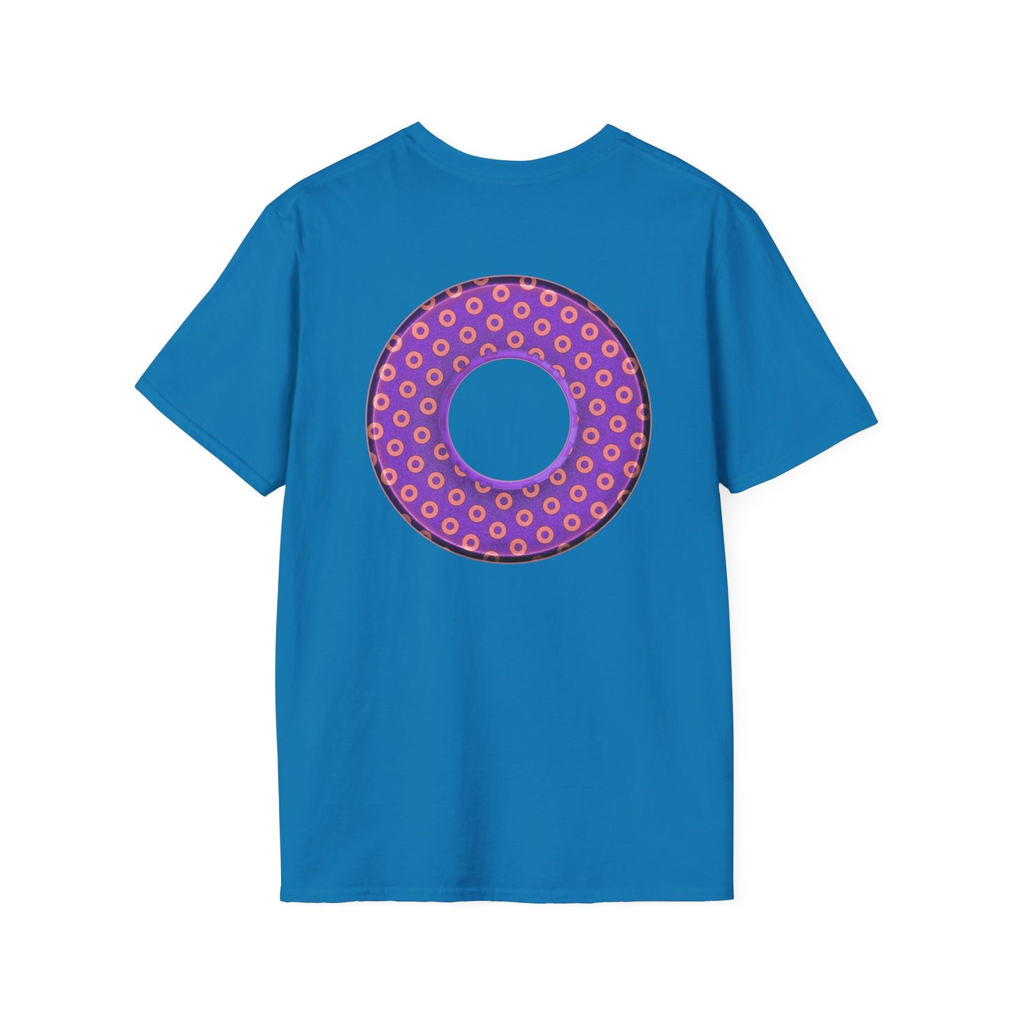 Plain Donuts/Unisex Soft-Style - "Plain Electric Paradoxical Donuts" - light purple/coral donuts