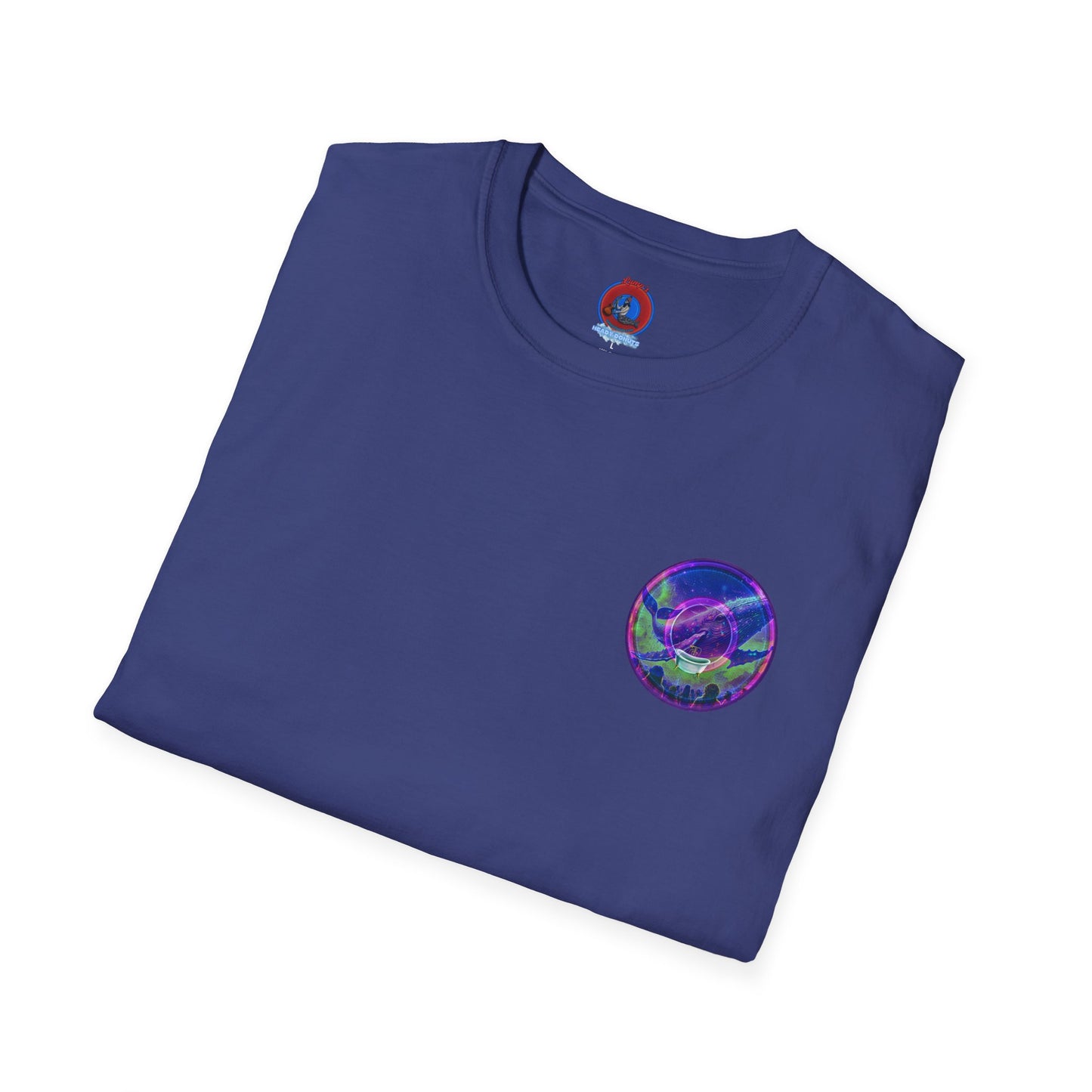 Classic Donut Tee - Unisex Soft-Style - "A Purple Humpback Whale of a Good Time" - variant 2 - purple picture donut