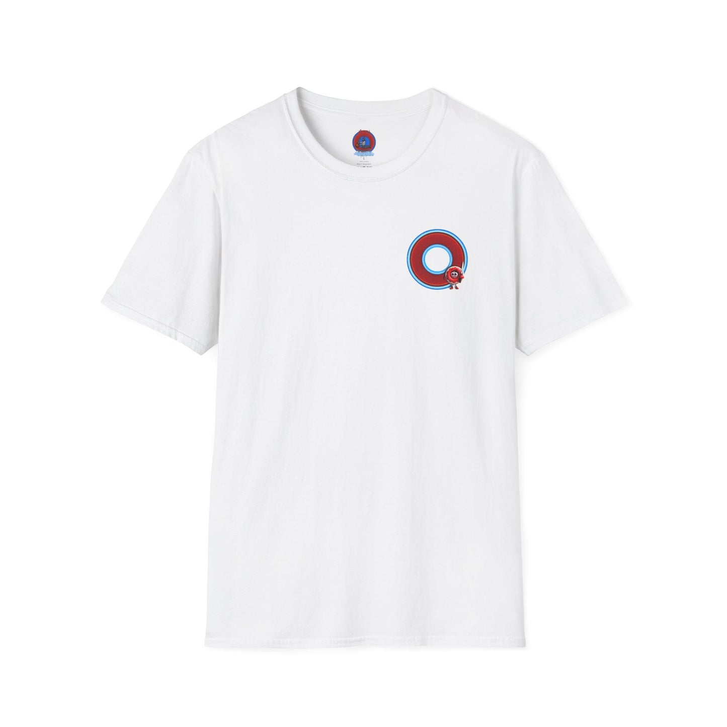 Classic Donut Tee - Unisex Soft-Style - "My Friend the Donut " - series 1.0  - variant 1 - red/blue donut