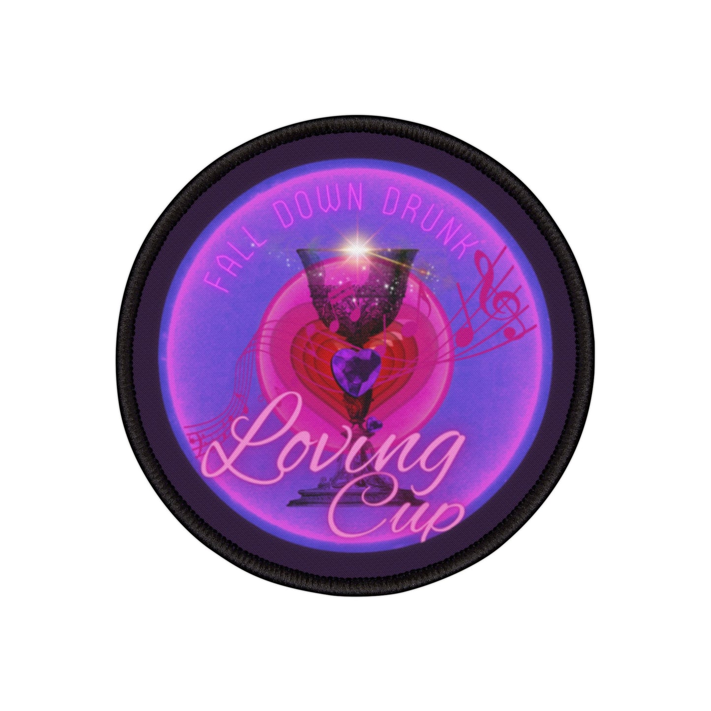 Iron-On Donut Patch - "The Loving Donut Patch" - vivid magenta/purple donut - [*charitable donut]