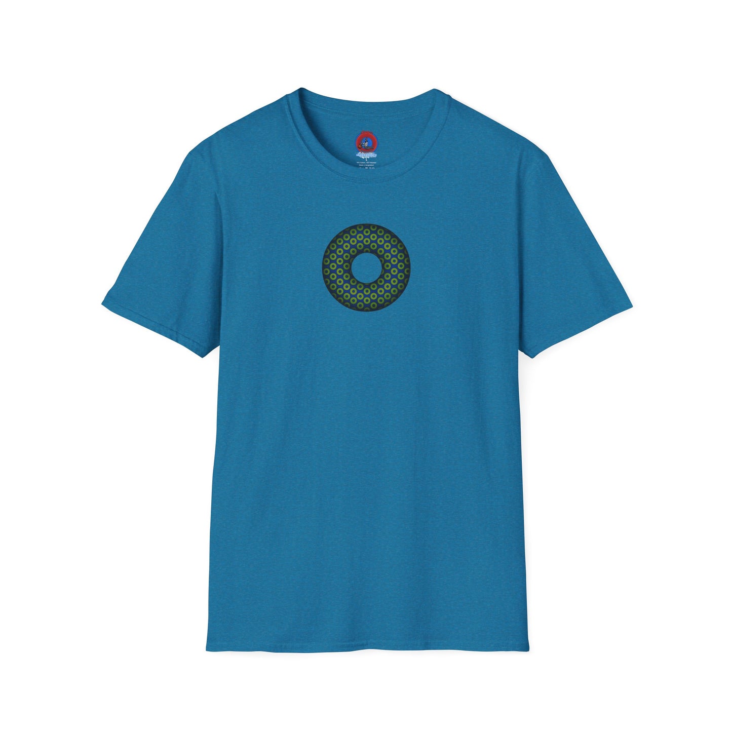 Plain Donuts/Unisex Soft-Style - "Plain Paradoxical Grided Donuts" - lime/dark blue donuts