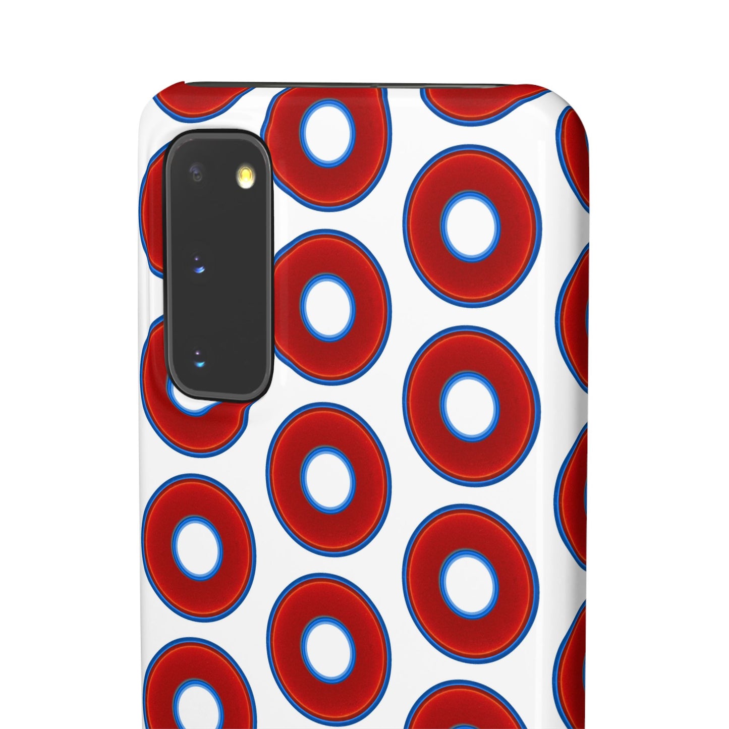 Lumpy Donut Snap Case - red vivid donut print w/white background