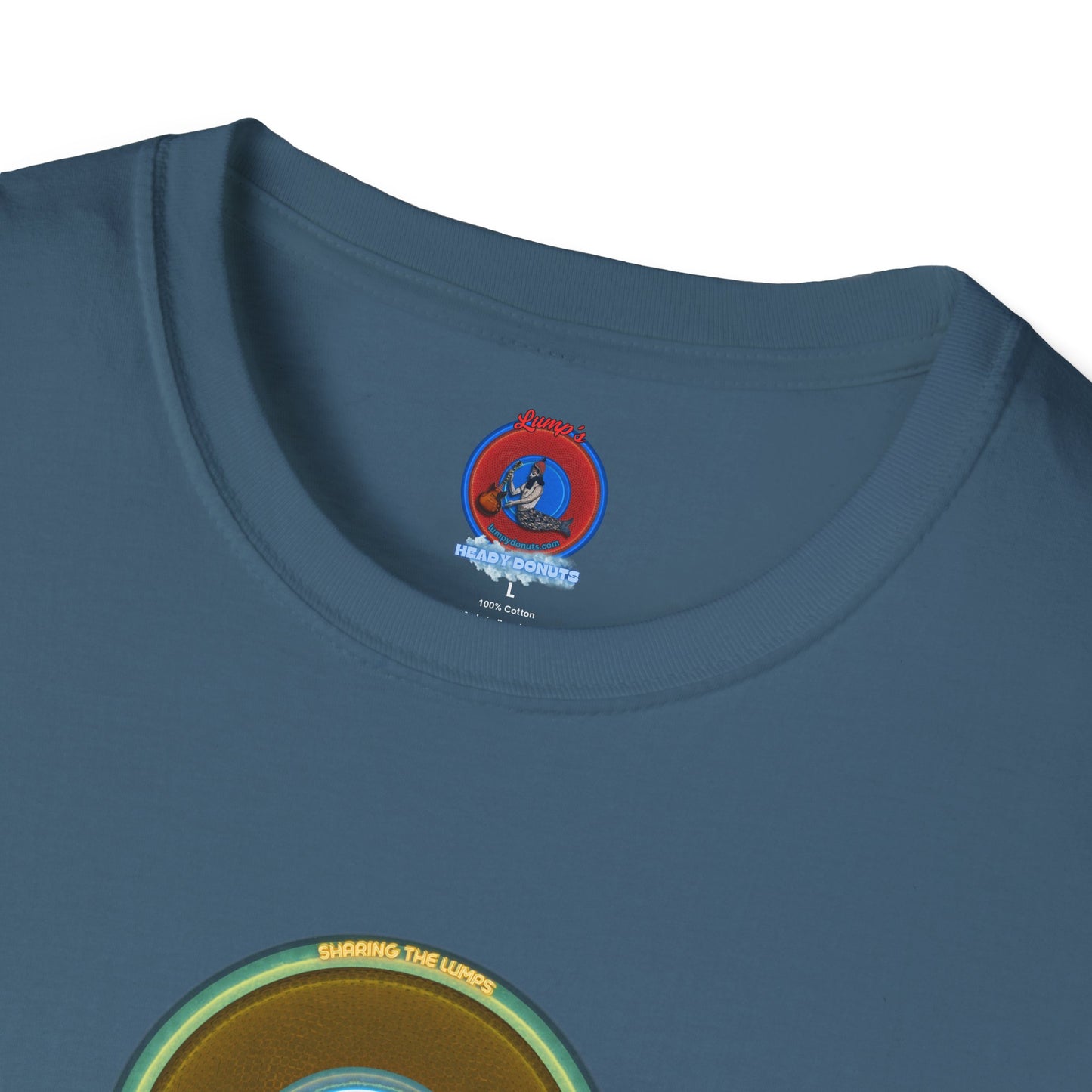 Classic Donut Tee - Unisex Soft-Style - "Lumpy Collective Donut" - bronze/green lumpy donut - variant 5