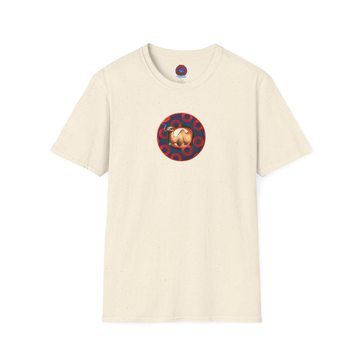 Classic Donut Tee - Unisex Soft-Style - "Joe Camel's Super Cool Donut" - rustic paradox donut - dark navy/red donuts