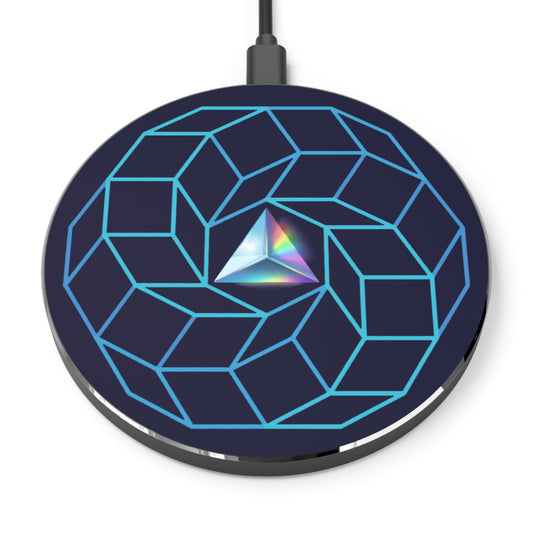 The Flow - Wireless Lumpy Donut Chargers - "Dark Side of the Donut Charger" - cube donut w/midnight blue background