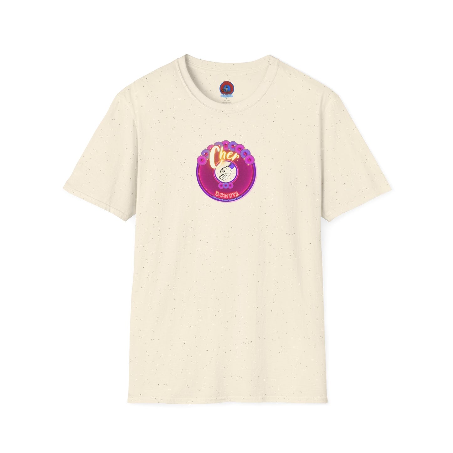 Classic Donut Tee - Unisex Soft-Style - "Chering is Caring Donut' - vivid magenta/purple donut