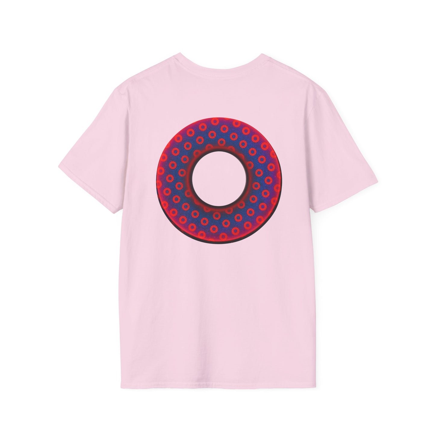 Classic Donut Tee - Unisex Soft-Style - "Vivid Donut inside a Paradox Donut" - blue/red electric paradox donut - variant 2 w/hole