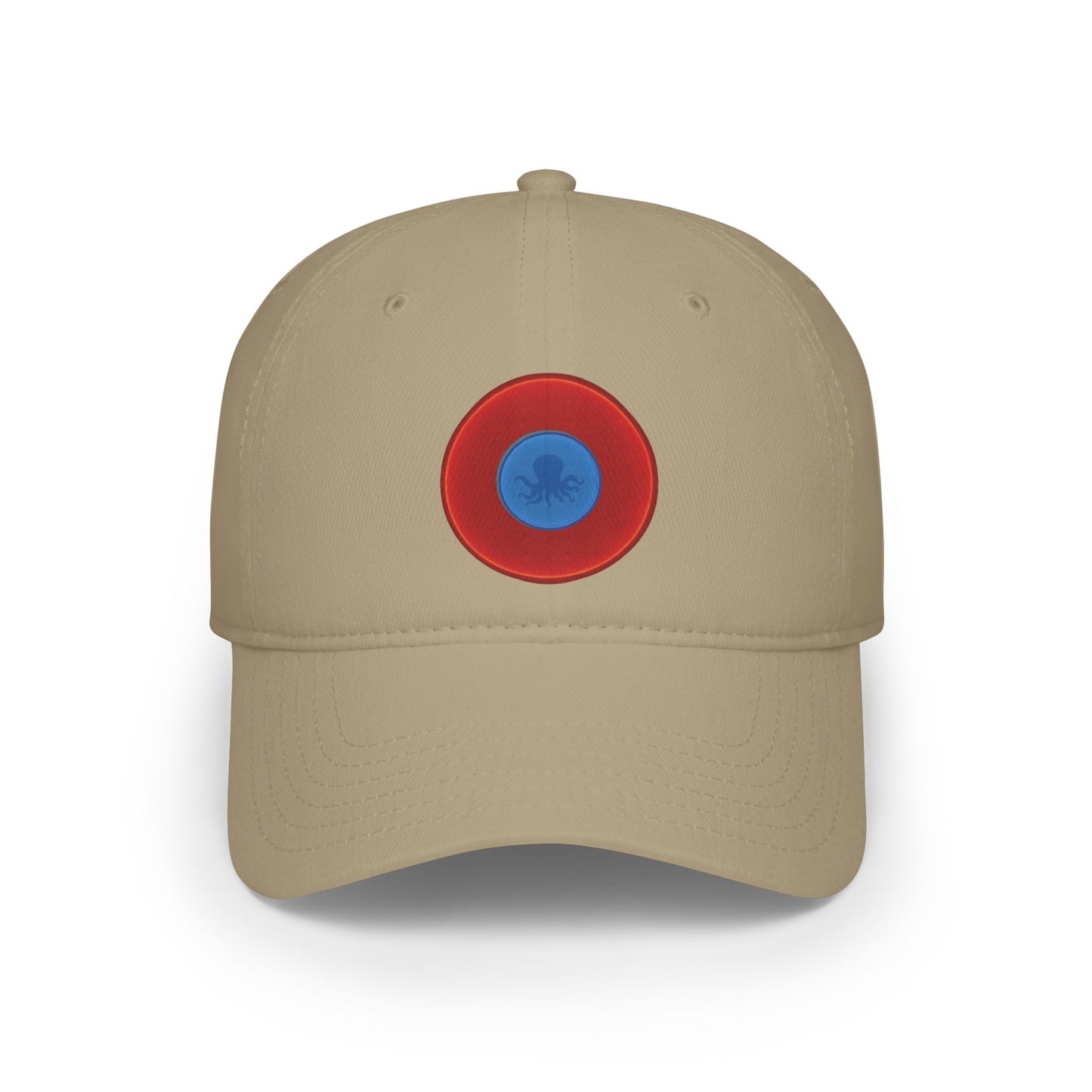 Lumpy Donut Baseball Cap - "Roger Moore's Donut" - variant 1 - vivid red donut w/