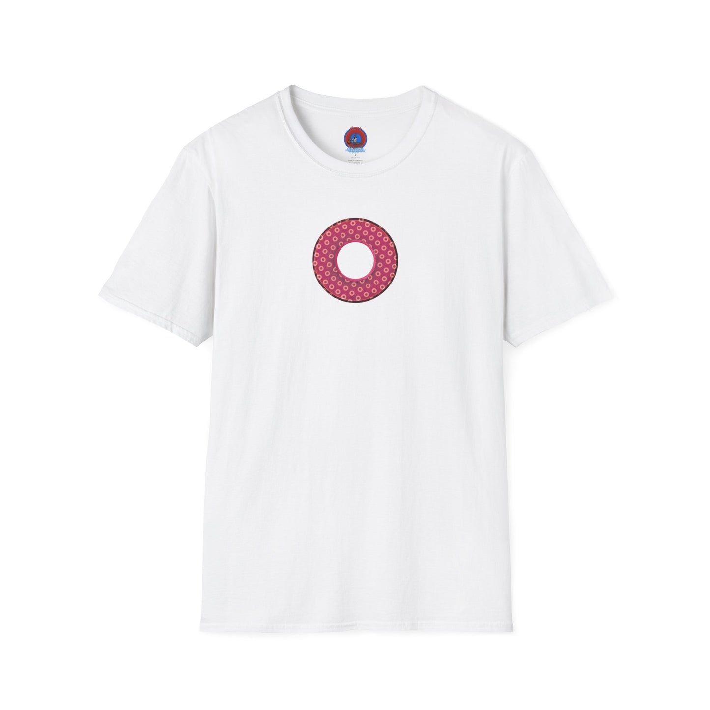 Plain Donuts/Unisex Soft-Style - "Plain Electric Paradoxical Donuts" - dark magenta/coral donuts