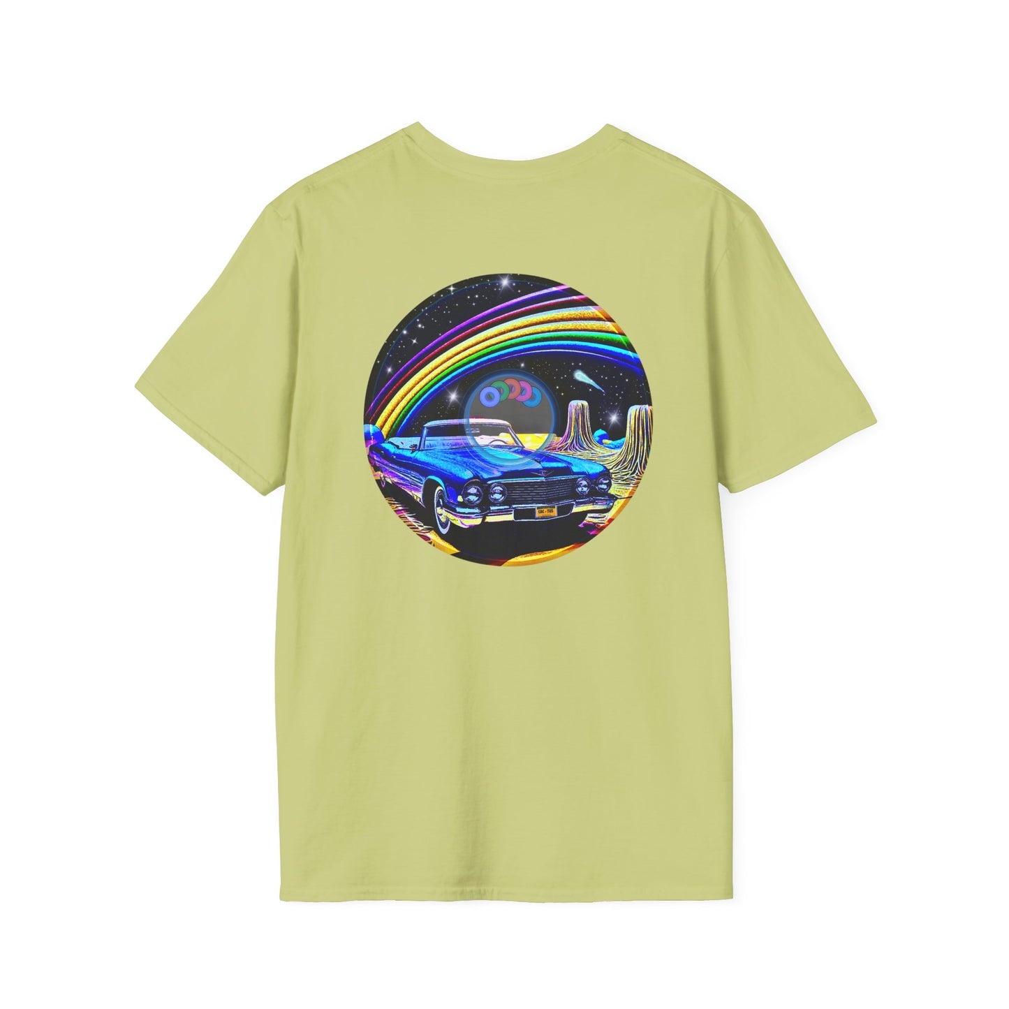 Classic Donut Tee - Unisex Soft-Style - "Halley's Caddy" - series 1.0  - variant 2 - black/picture donut