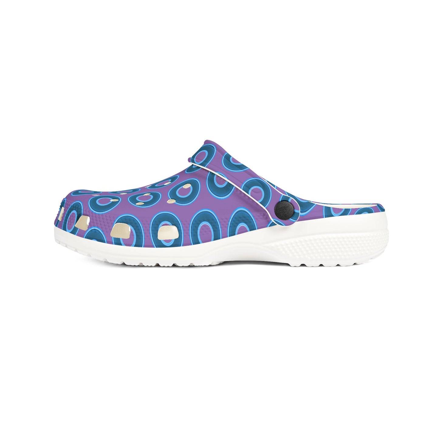 Spatchcocks - donut slip-on shoes - blue rustic donuts w/light purple background [unisex]