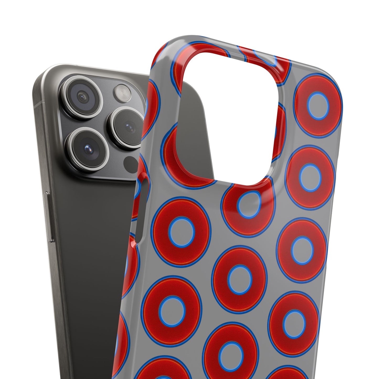 Donut Snap Case - red vivid donut print w/gray background