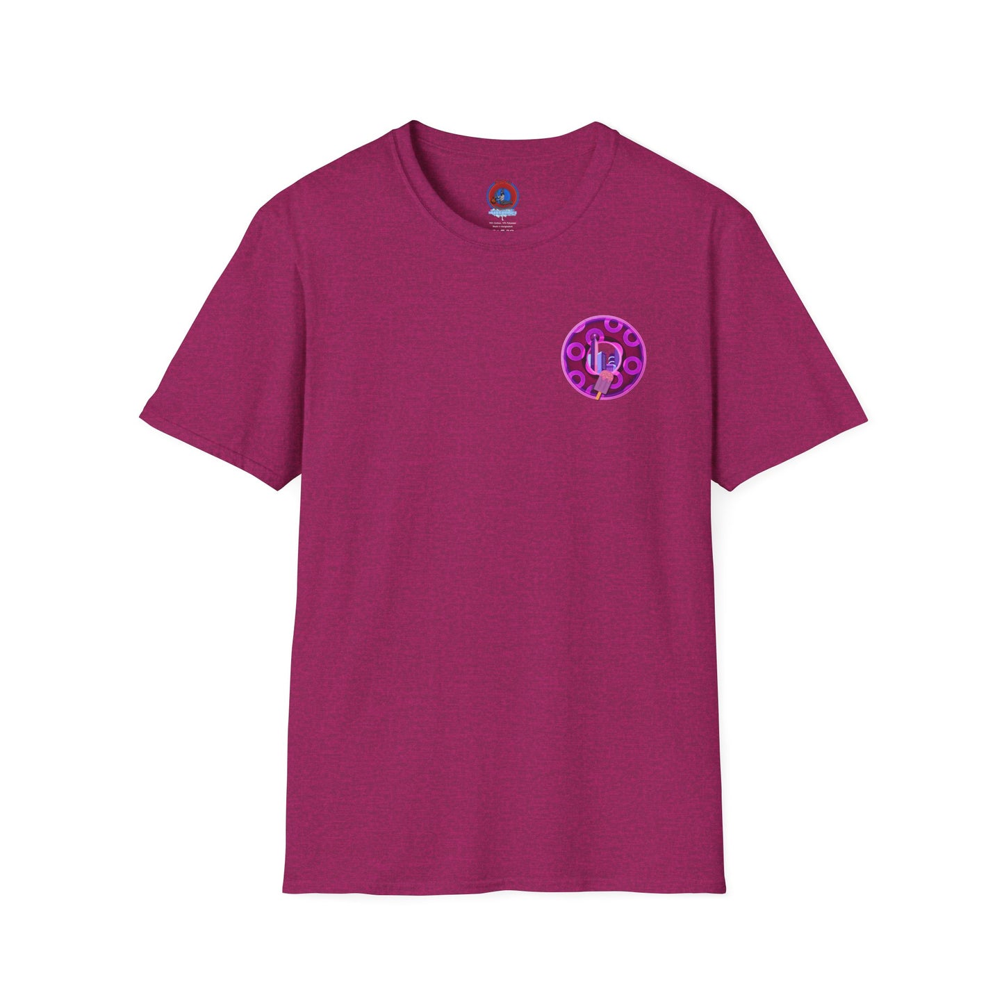 Classic Donut Tee - Unisex Soft-Style - "It's Ice Cream Popsicles - YEMSG Donut" - purple/magenta paradox donut - variant 2