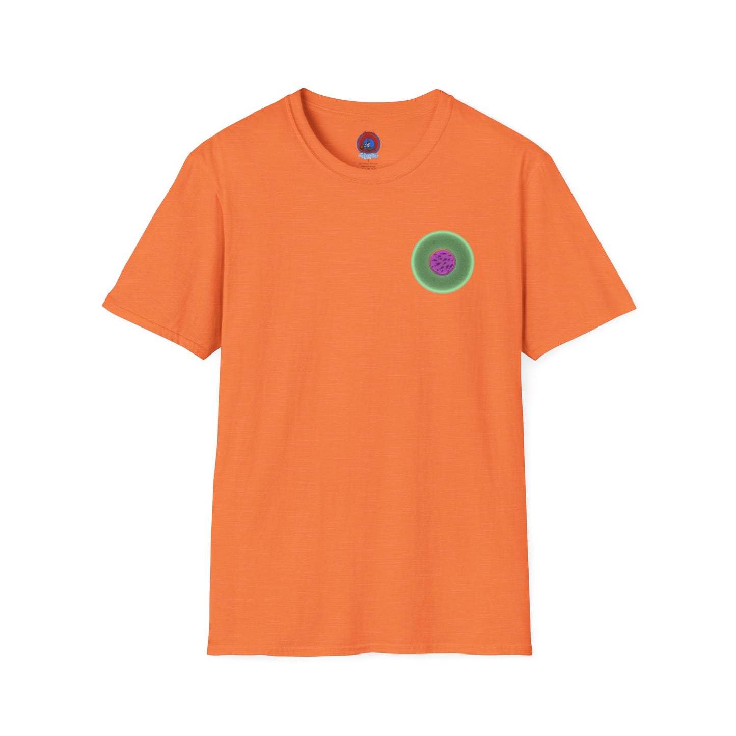 Classic Donut Tee - Unisex Soft-Style - "Swimming By" - variant 1 - series 1.0 - florescent green donut