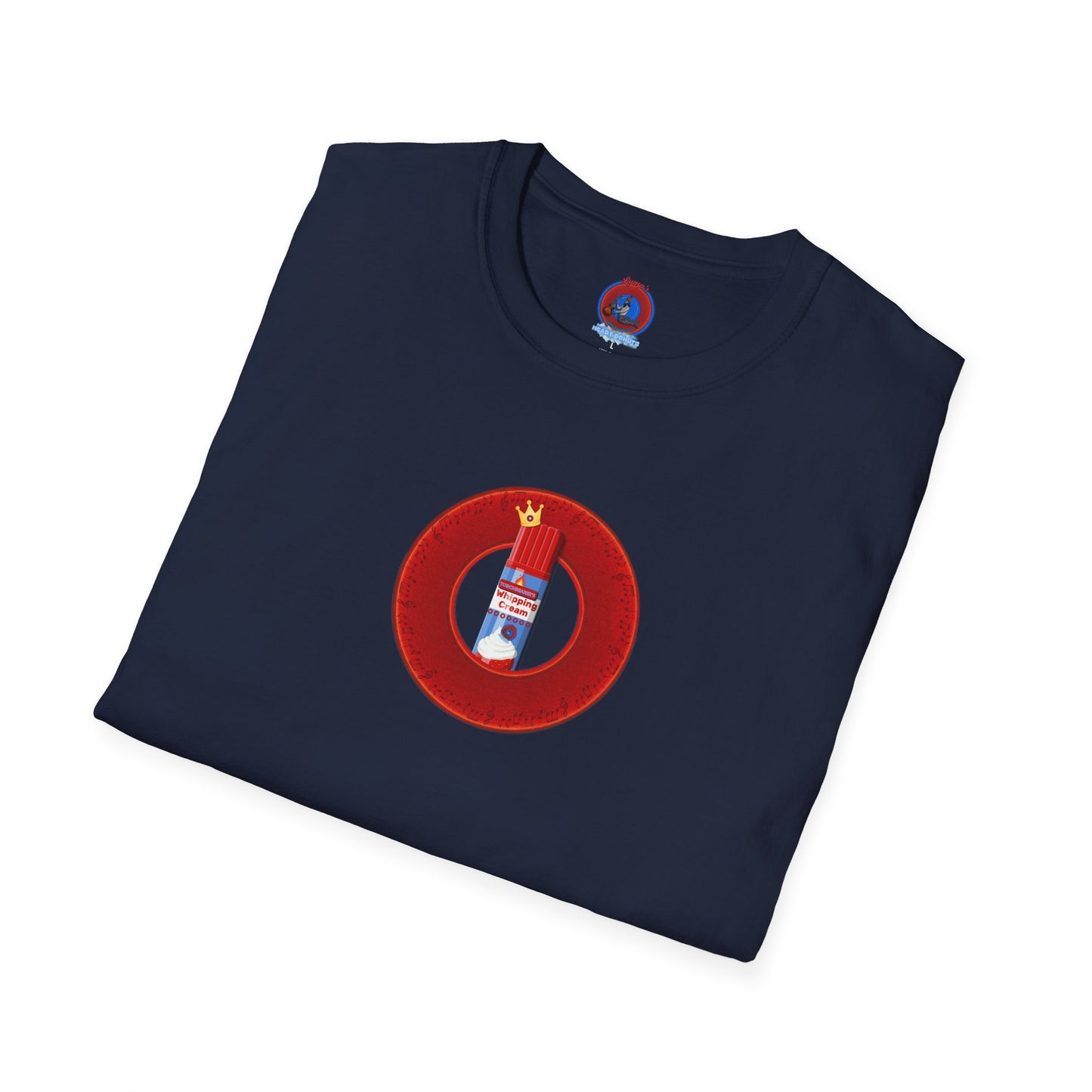 Classic Donut Tee - Unisex Soft-Style - "Princely Wooked Cream in a Can - YEMSG Donut " - vivid red donut