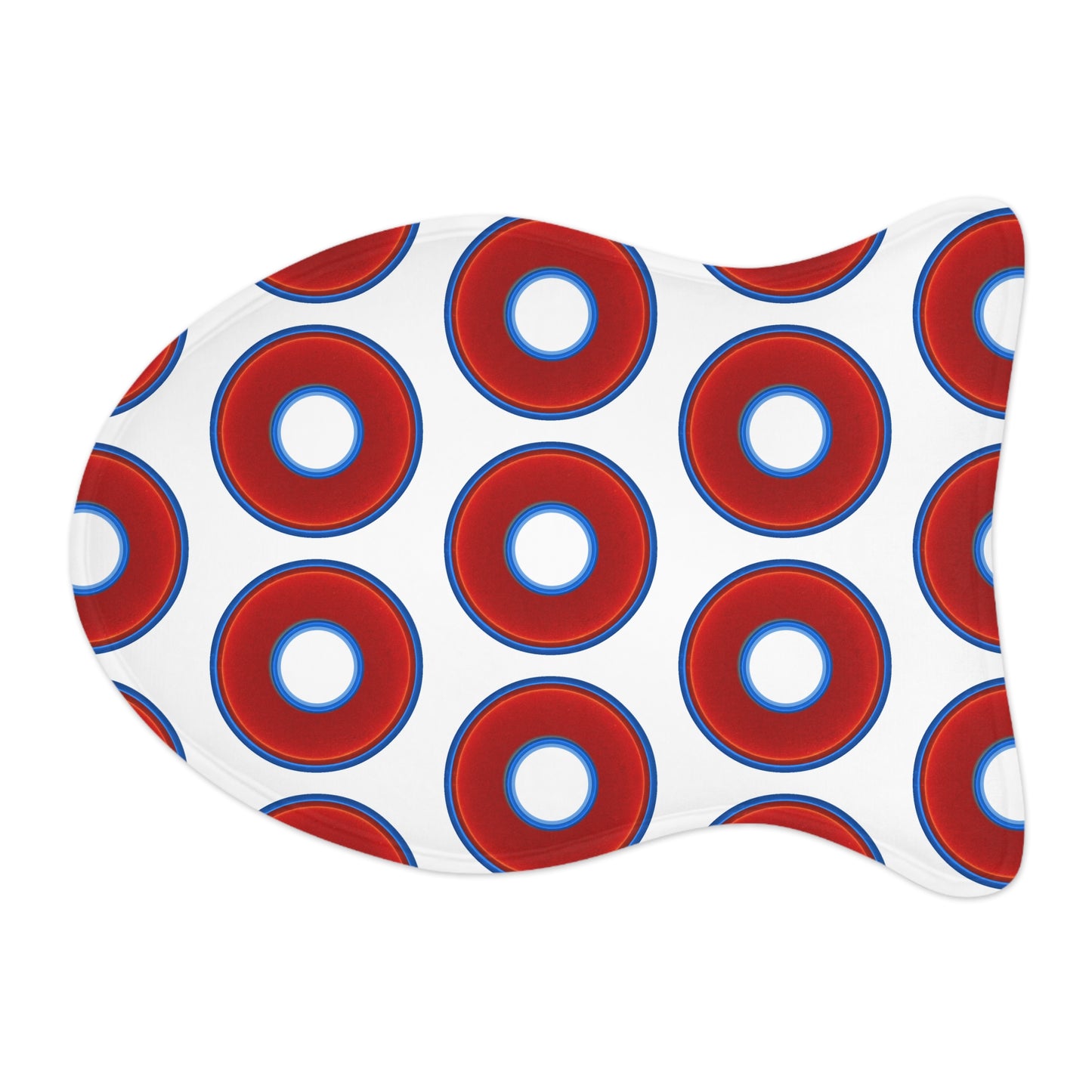 Wendy's Lumpy Pet Feed Mat - vivid red donuts w/white background