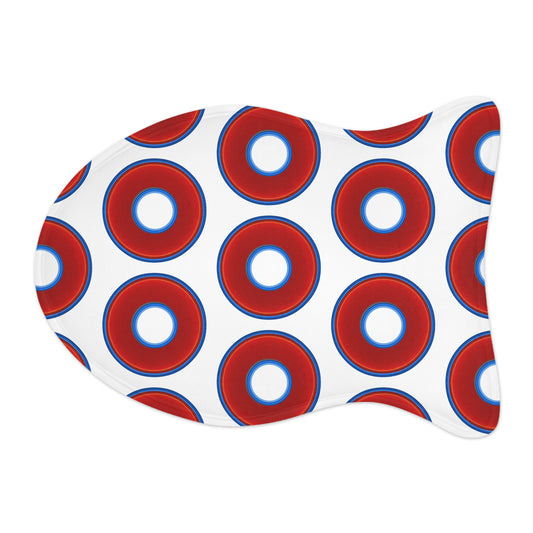 Wendy's Lumpy Pet Feed Mat - vivid red donuts w/white background