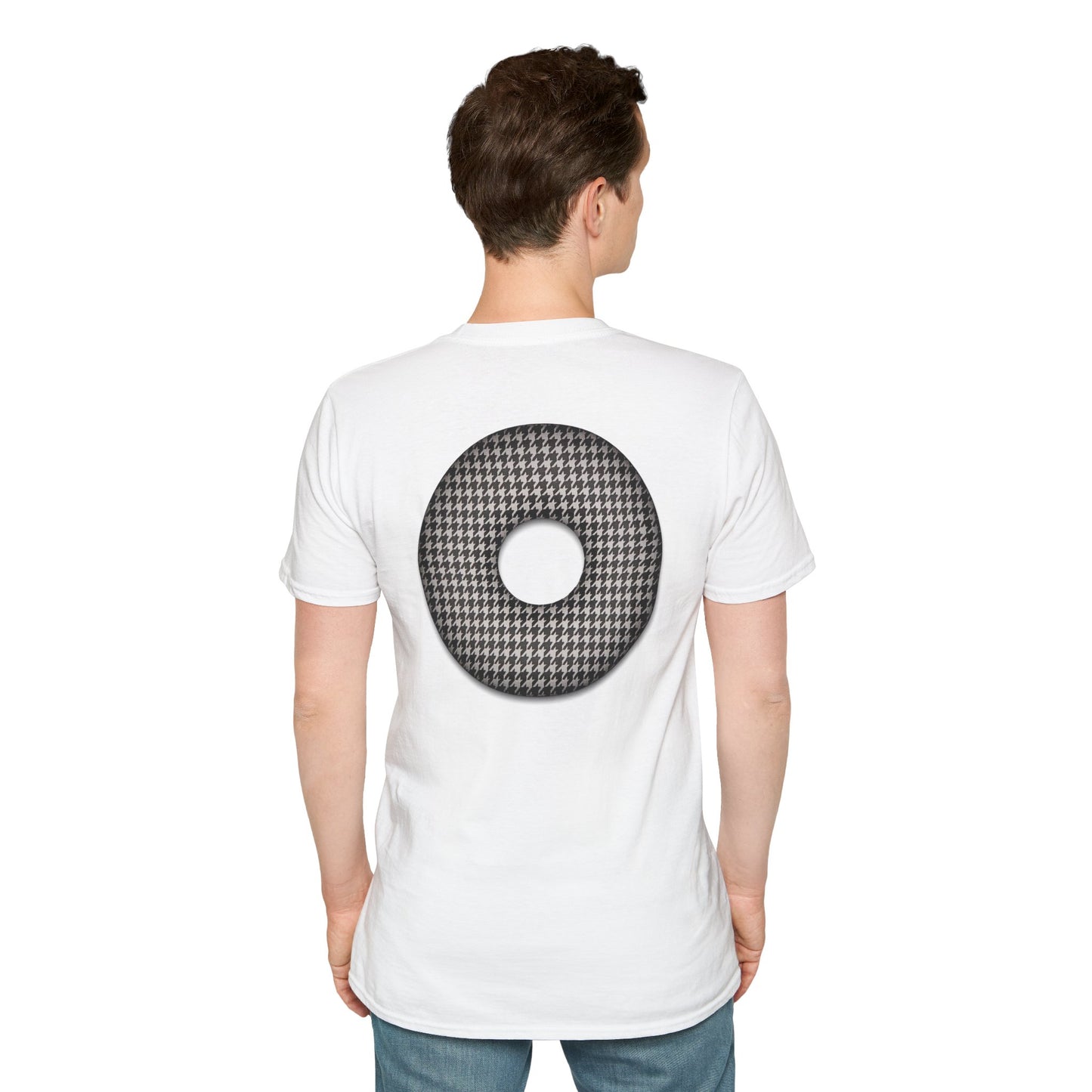 Classic Donut Tee - Unisex Soft-Style - "Ricky's High Phasion Trailer Park Donut" - houndstooth donut