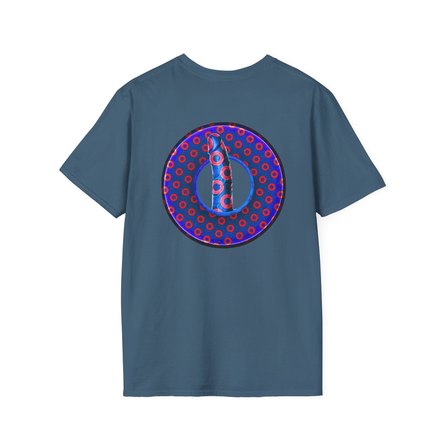 Classic Donut Tee - Unisex Soft-Style - "Sir Richard's Phamous Donut" - series 1.0  - variant 3 - red/blue paradox donut